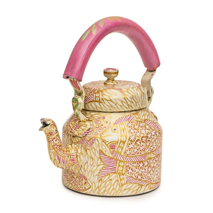 Hand-Painted Teapot for Tea Lovers: Pink Pond