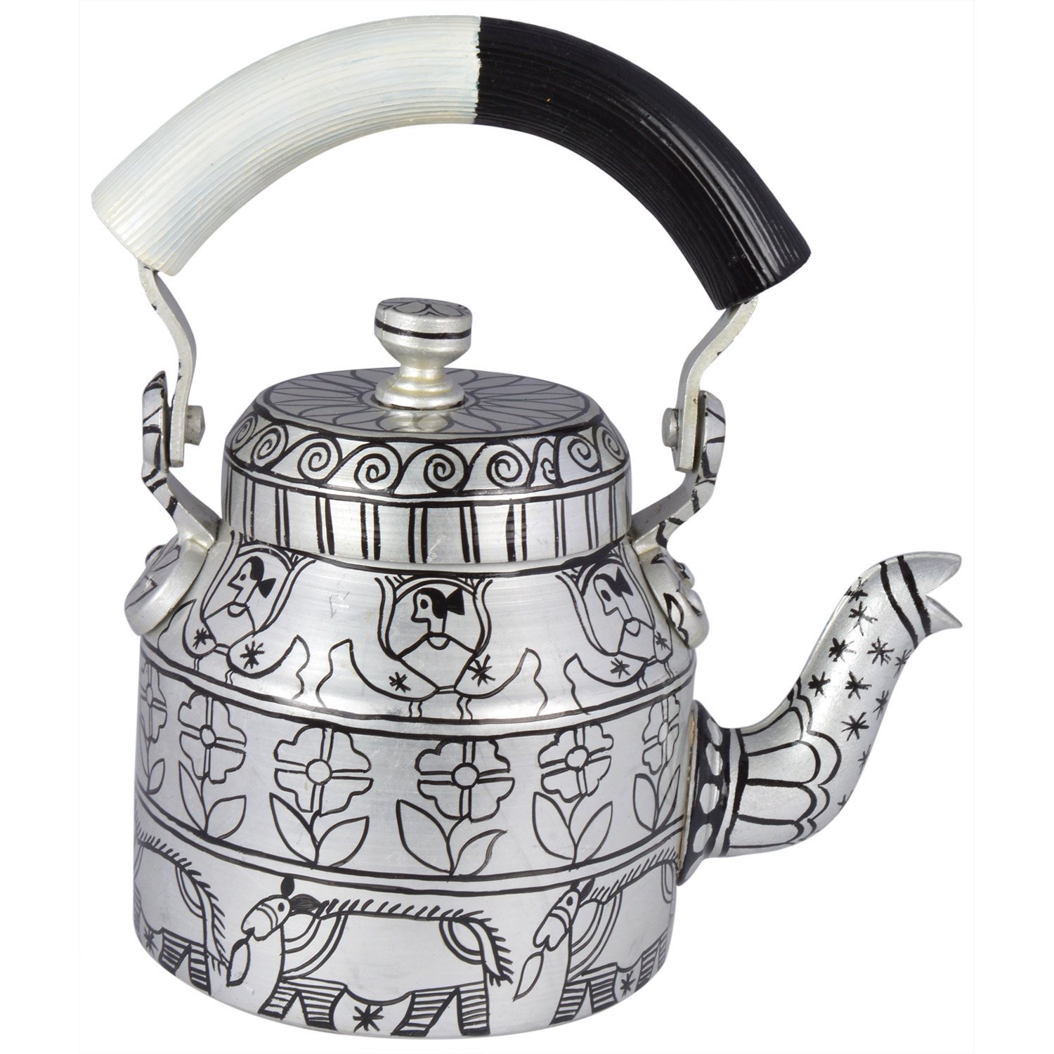 Charming Hand-Painted Teapot for Tea Lovers : B & W 2