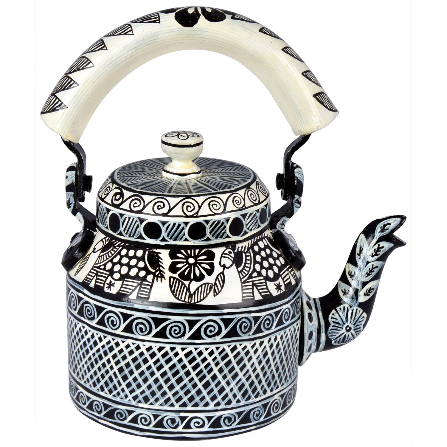Charming Hand-Painted Teapot for Tea Lovers : B & W 3