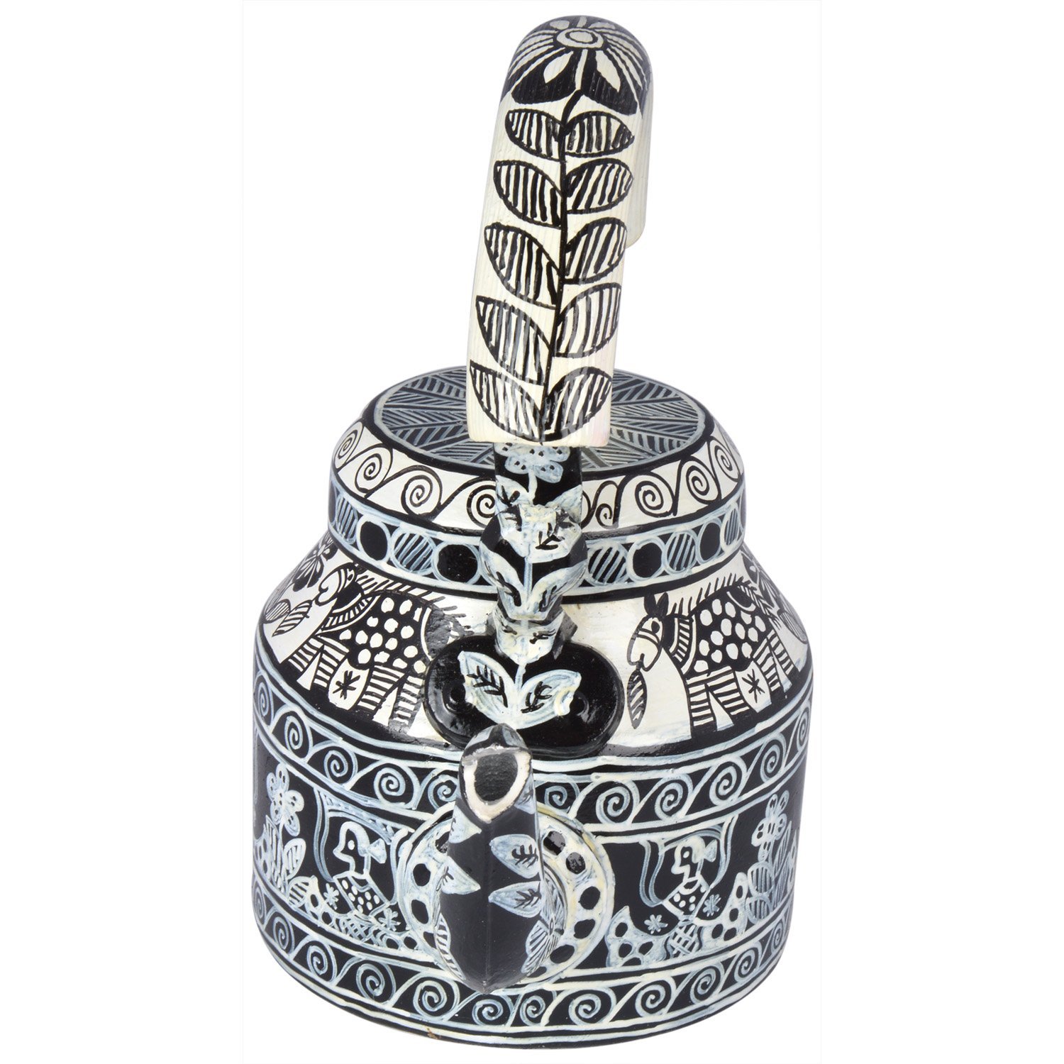 Charming Hand-Painted Teapot for Tea Lovers : B & W