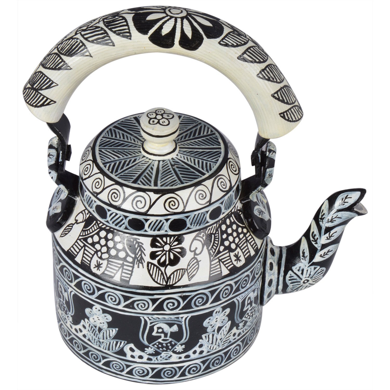 Charming Hand-Painted Teapot for Tea Lovers : B & W