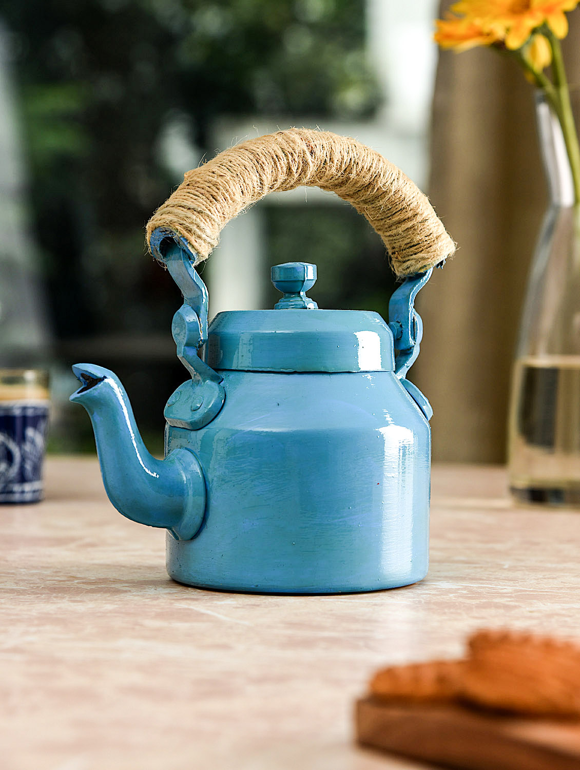 Charming Hand-Painted Teapot for Tea Lovers : SKY BLUE