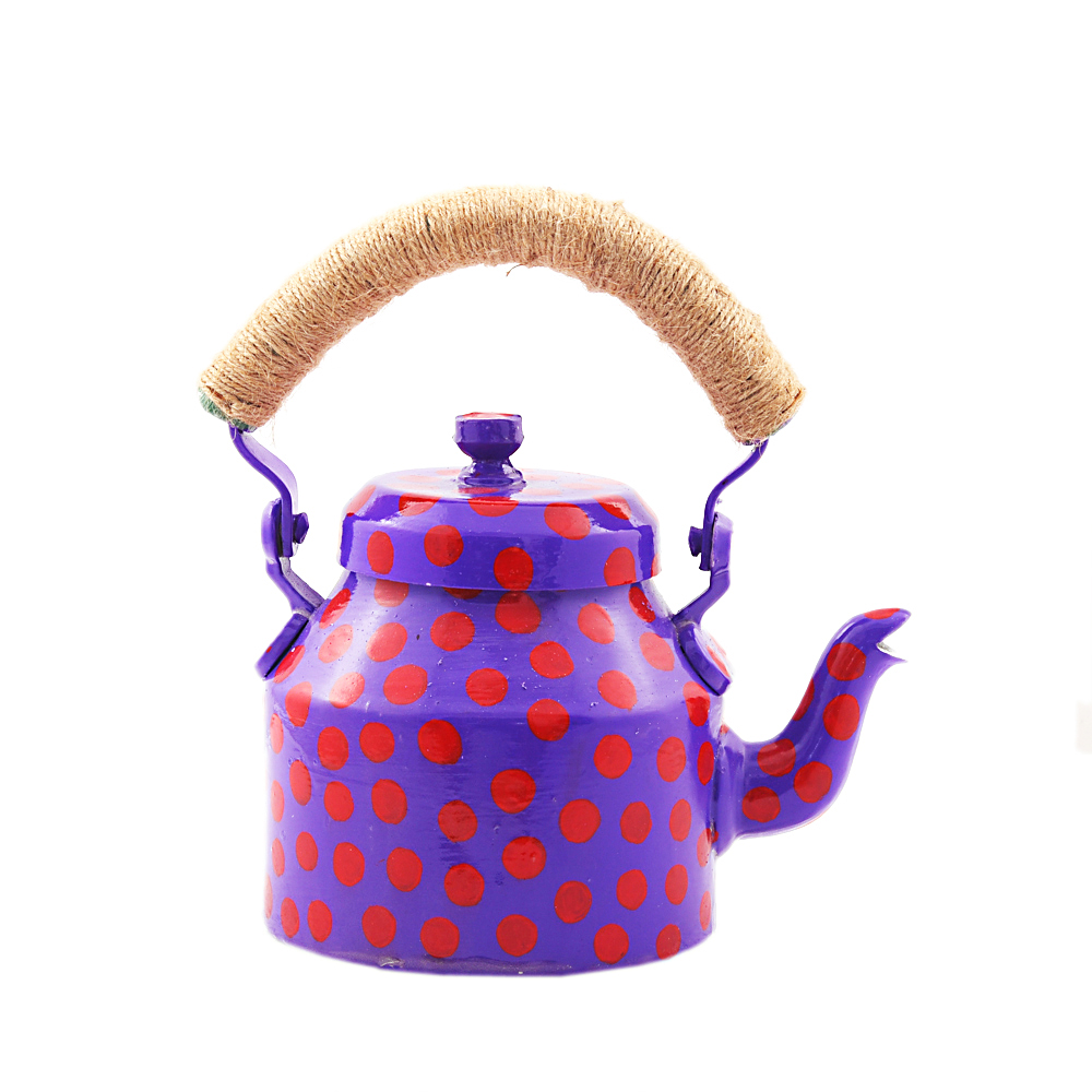 Polka Dot: Purple Hand-Painted Teapot