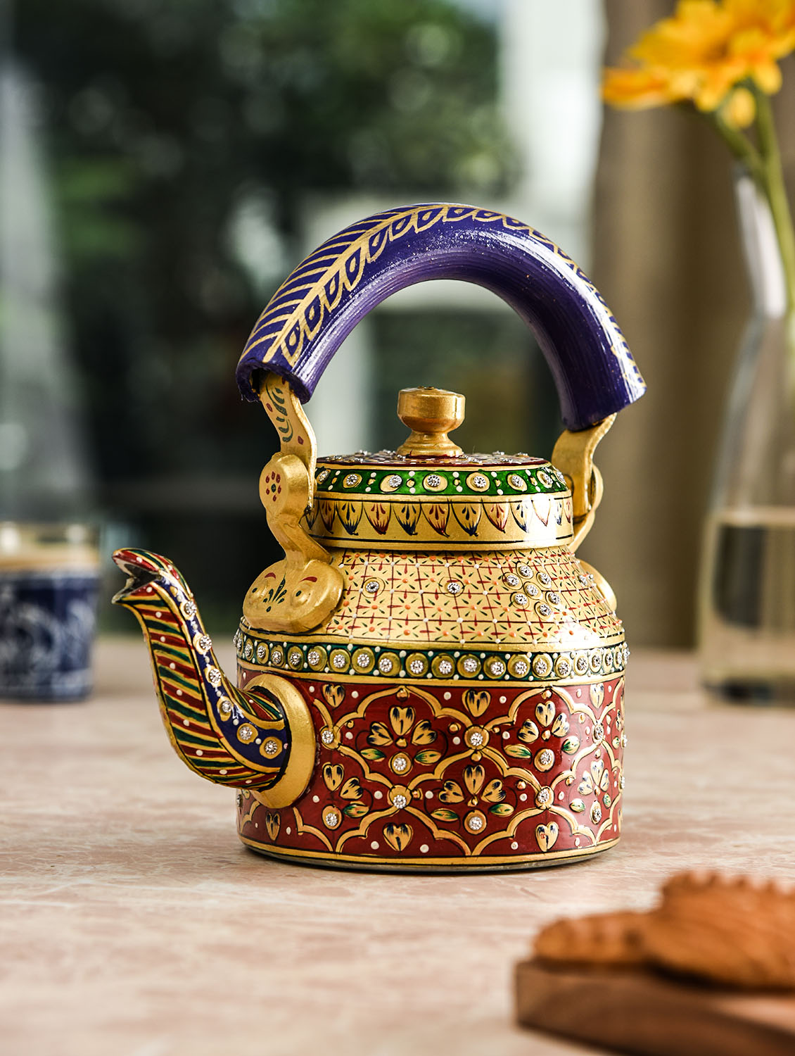 Hand-Painted Teapot: Meraki Maroon