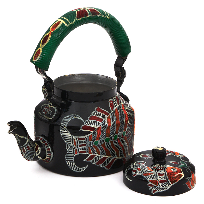 Hand-Painted Teapot: FISH