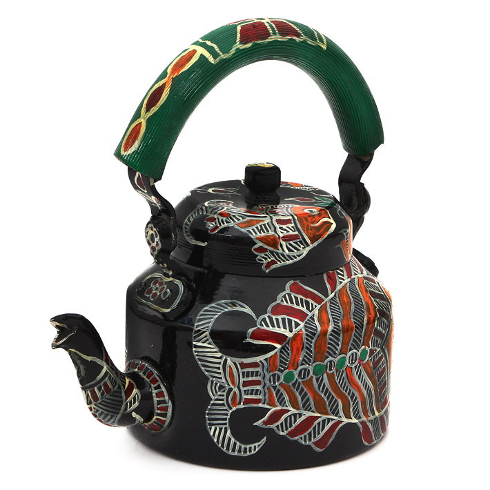 Hand-Painted Teapot: FISH