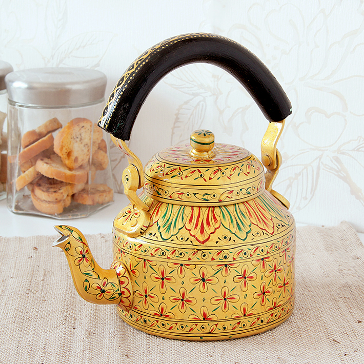 Hand-Painted Teapot: GOLDEN GLOW