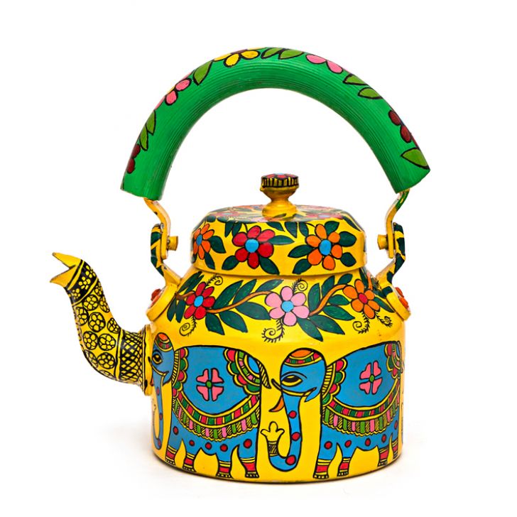 Hand-Painted Teapot: BLUE ELEPHANT Hand-Painted Teapot: BLUE ELEPHANT