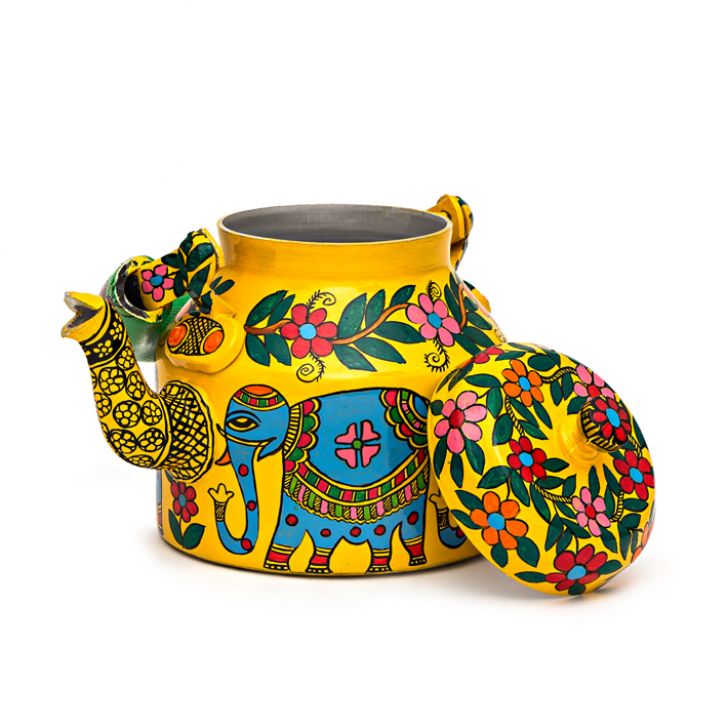 Hand-Painted Teapot: BLUE ELEPHANT