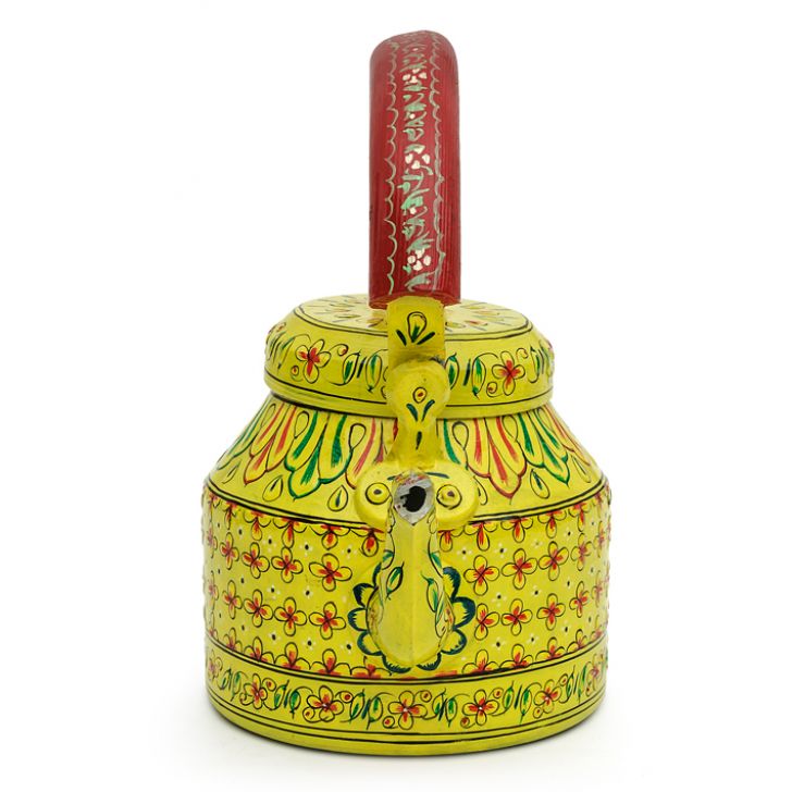 Hand-Painted Teapot: YELLOW GLITZY