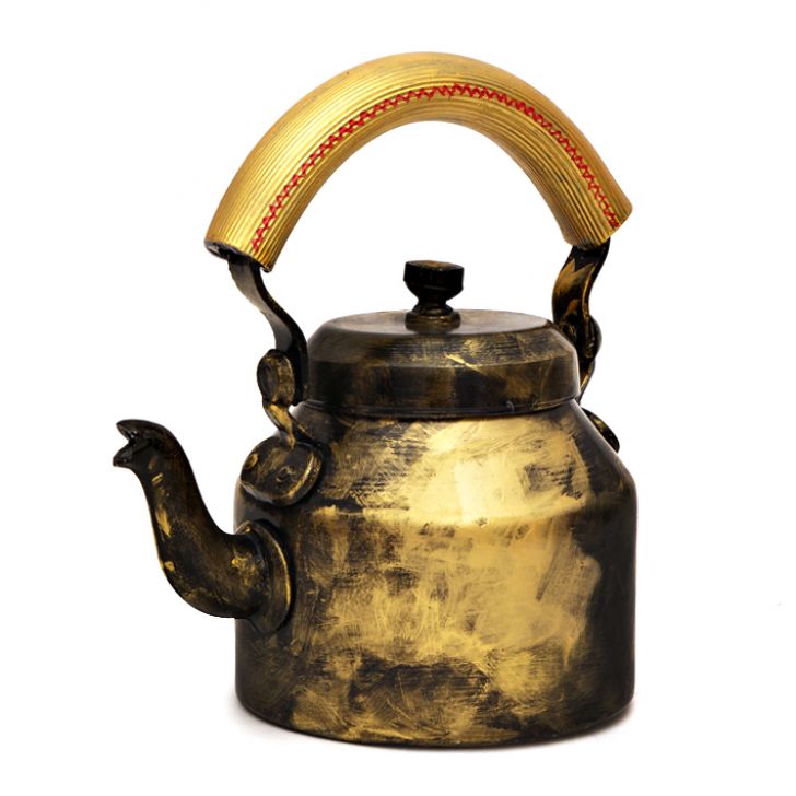 Hand-Painted Teapot: ANTIQUA BLACK
