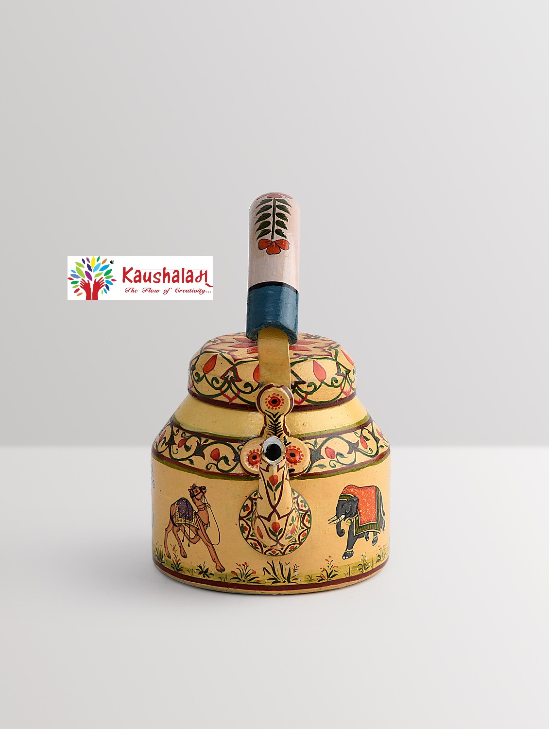 Hand-Painted Teapot : ELEPHANT,CAMEL & HORSE