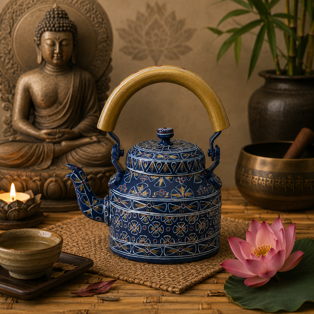 Hand-Painted Teapot: Azure