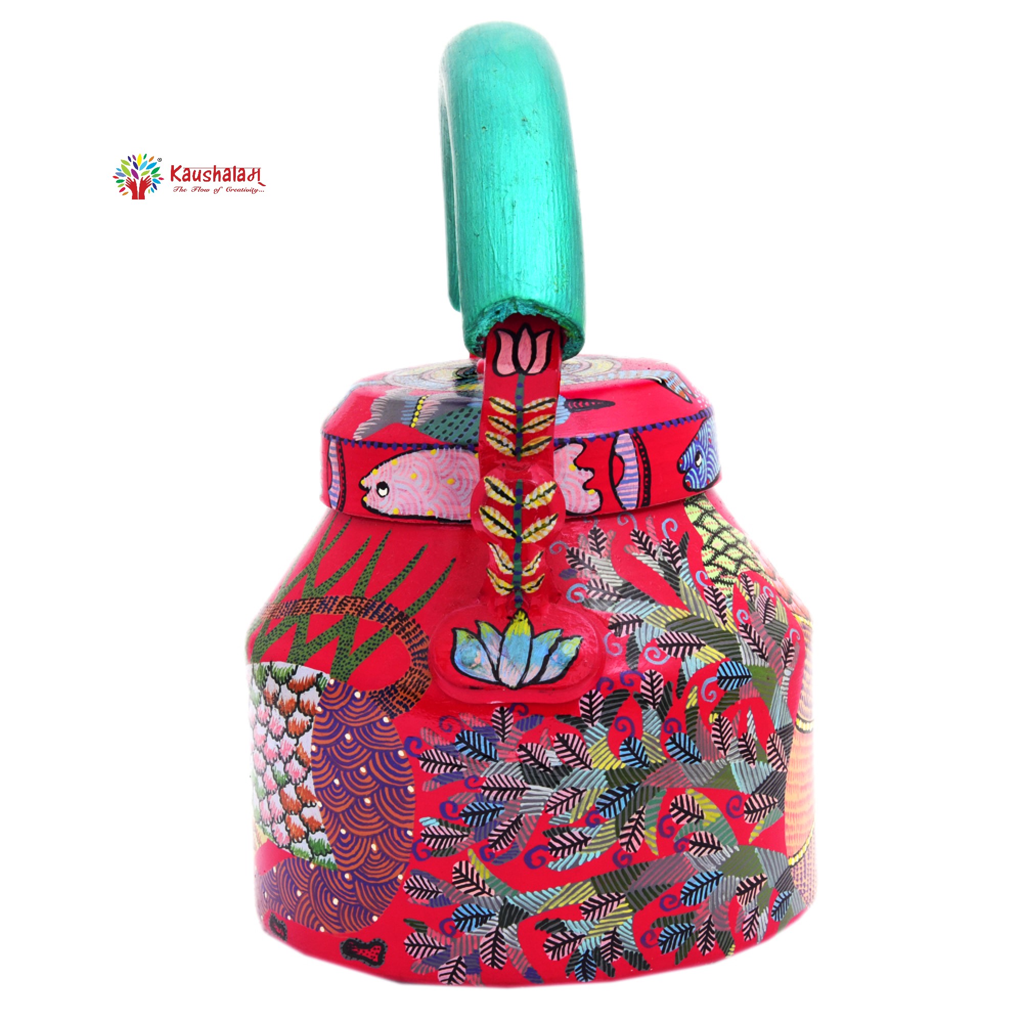 Hand-Painted Teapot: Gond Art