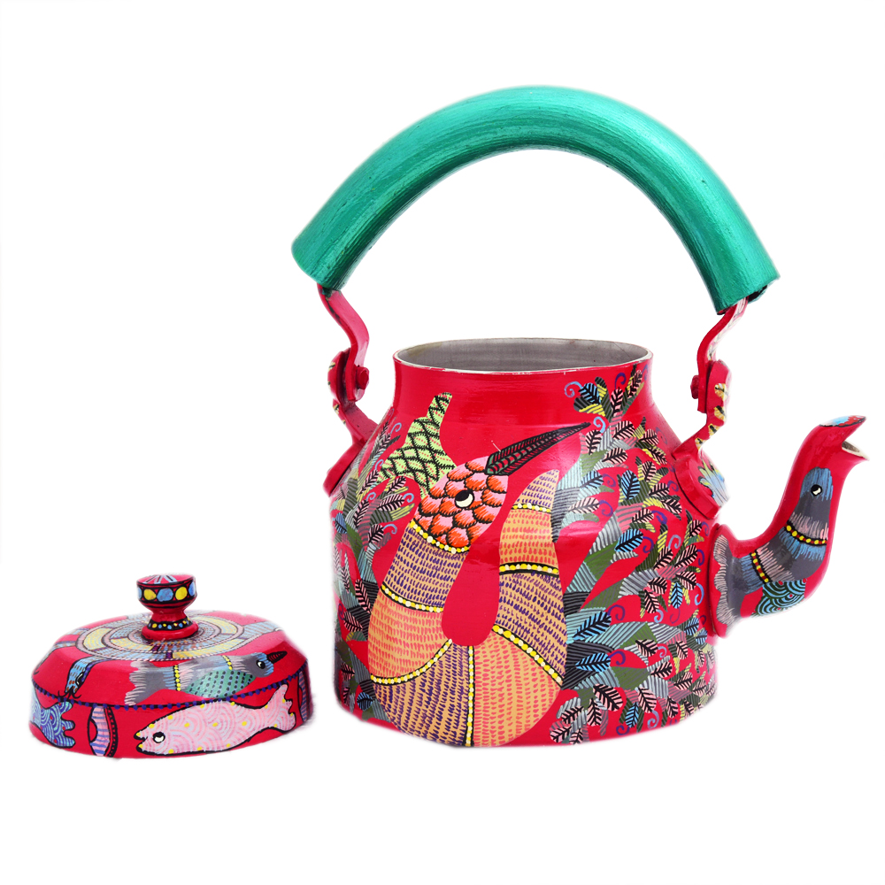 Hand-Painted Teapot: Gond Art