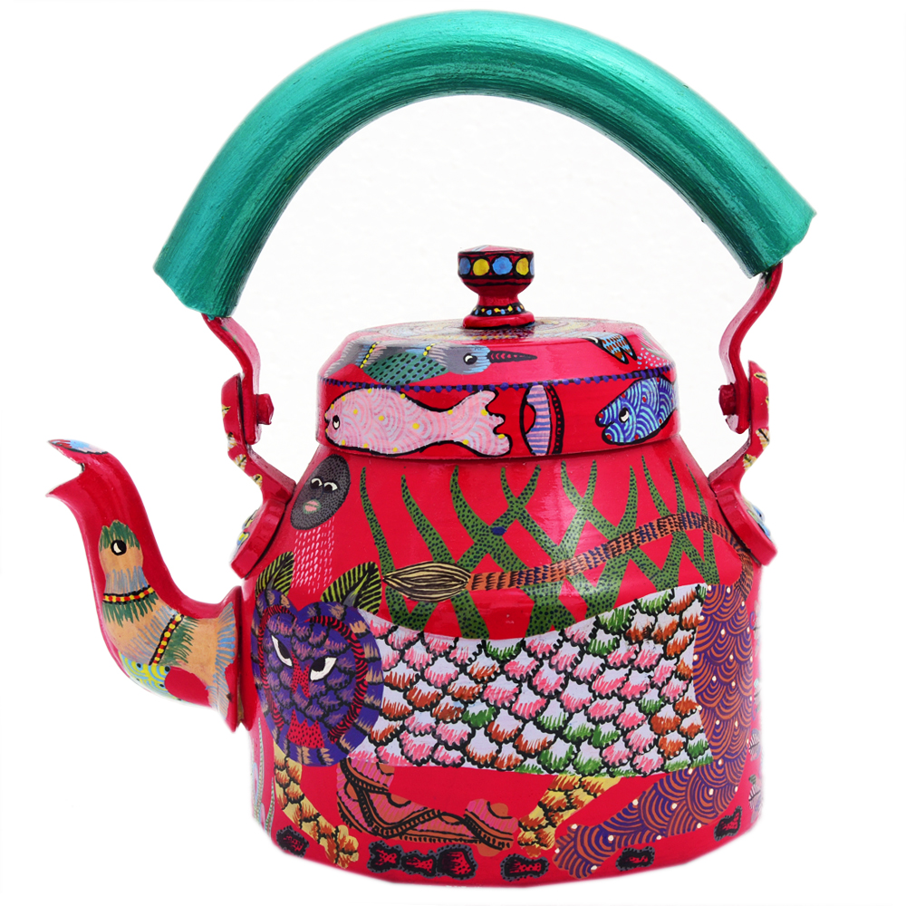 Hand-Painted Teapot: Gond Art