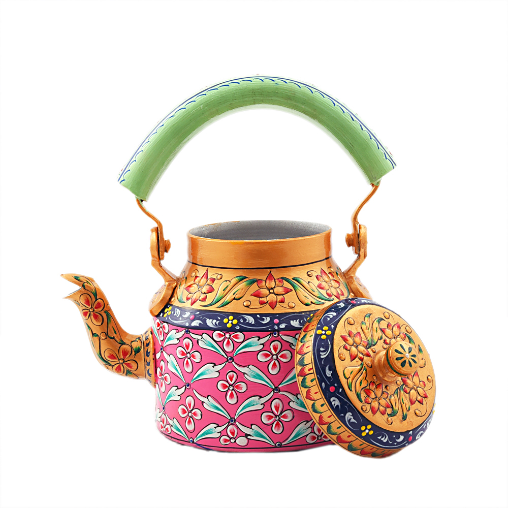 "Beautifully Decorated Tea Kettle – Hand-Painted and Food Safe"