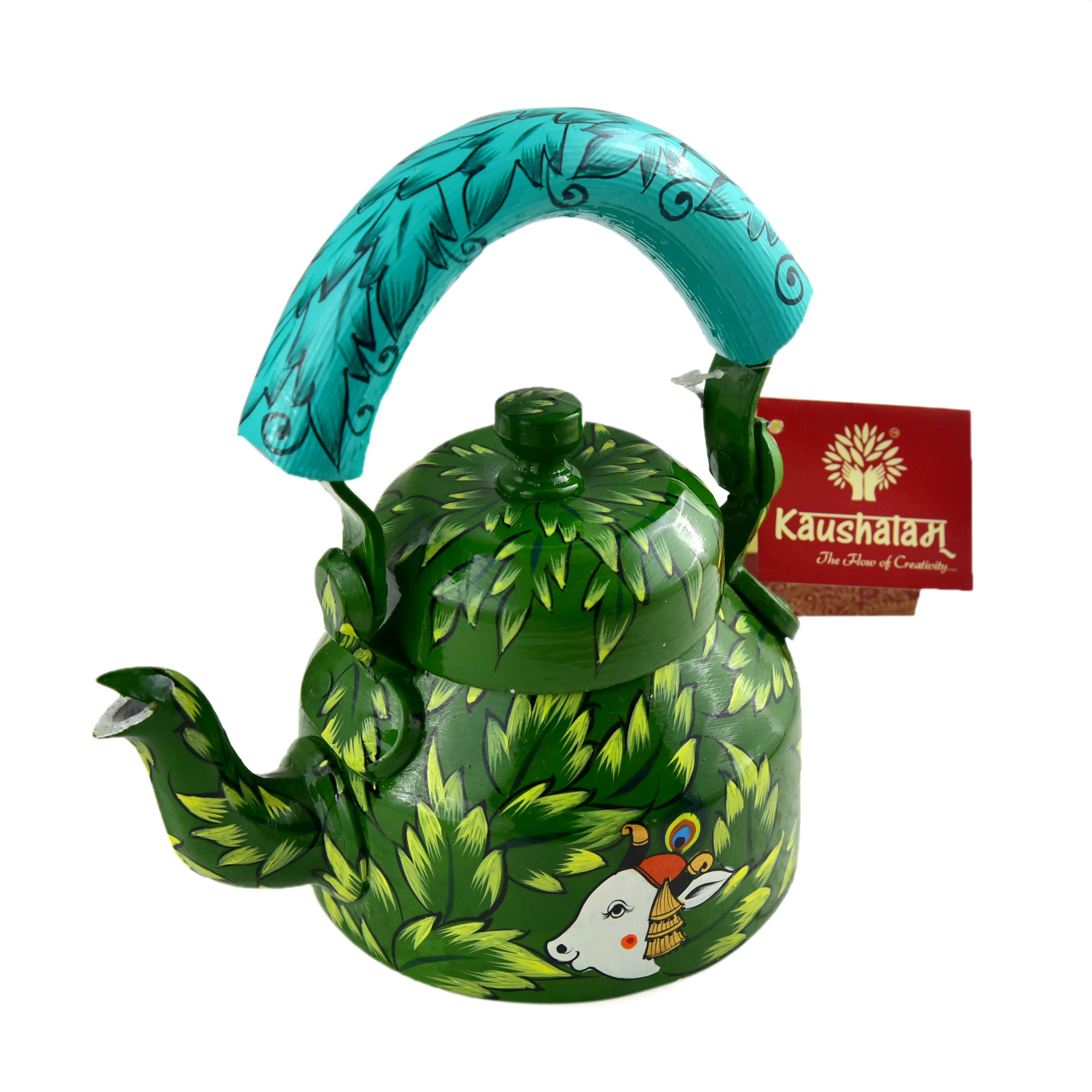 "Stunning Floral Hand-Painted Tea Kettle – Food-Safe Construction"