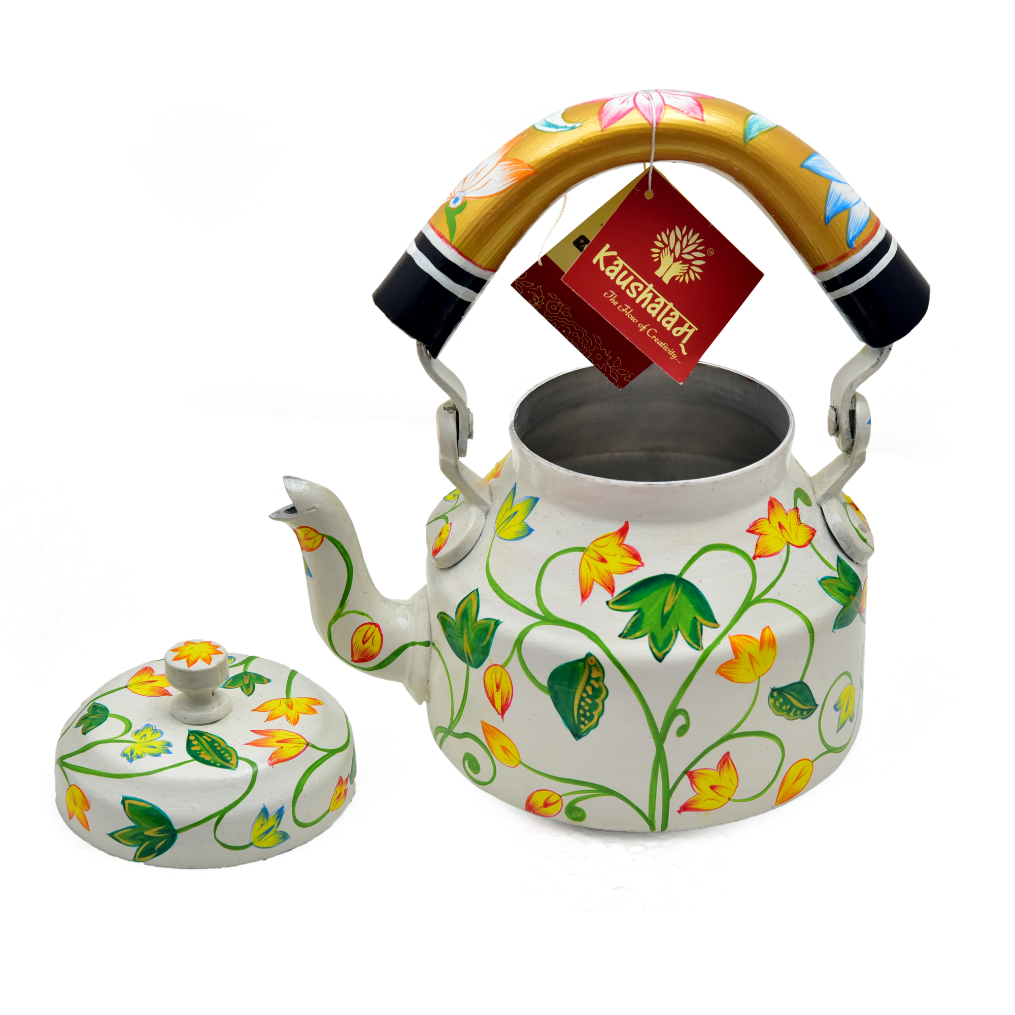 "Unique Artisan Tea Kettle – Hand-Painted & Food-Grade Metal"