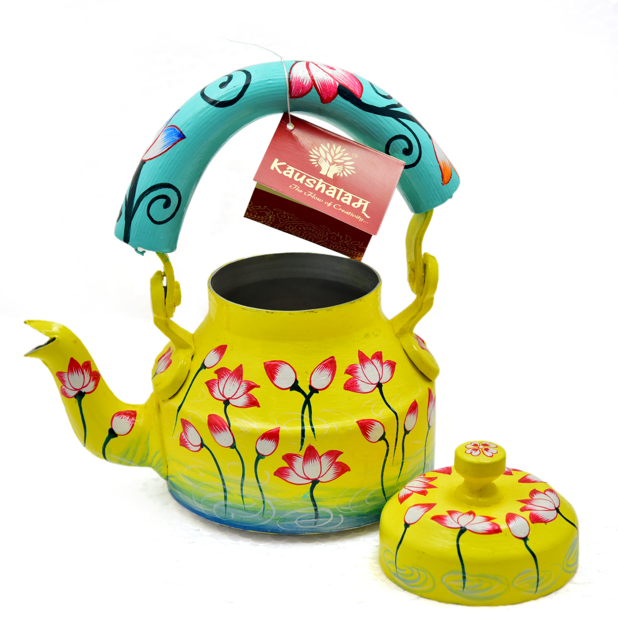 "Elegant Hand-Painted Tea Kettle – Crafted for Quality and Style"