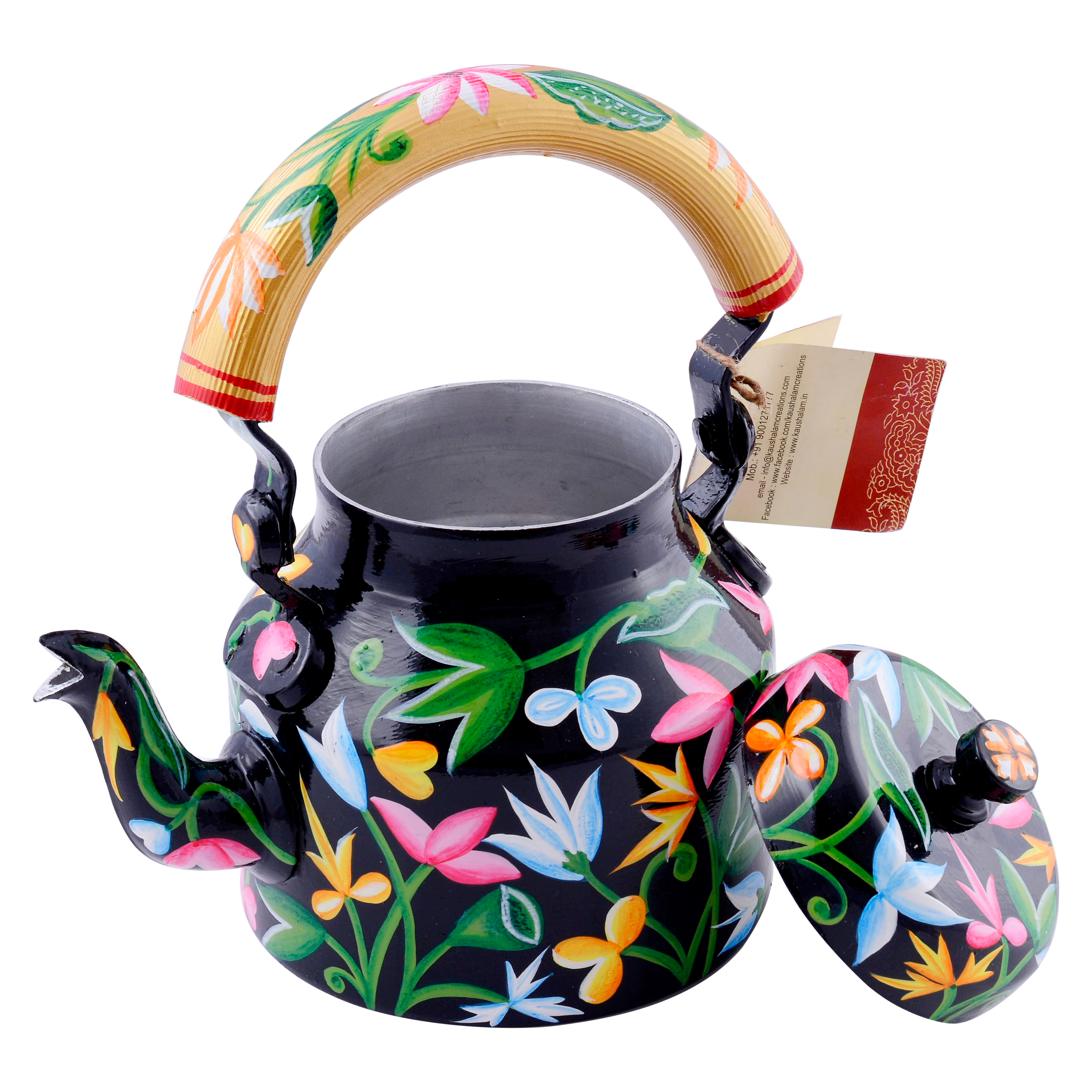 Unique Artisan Tea Kettle – Vibrantly Painted and Food Safe