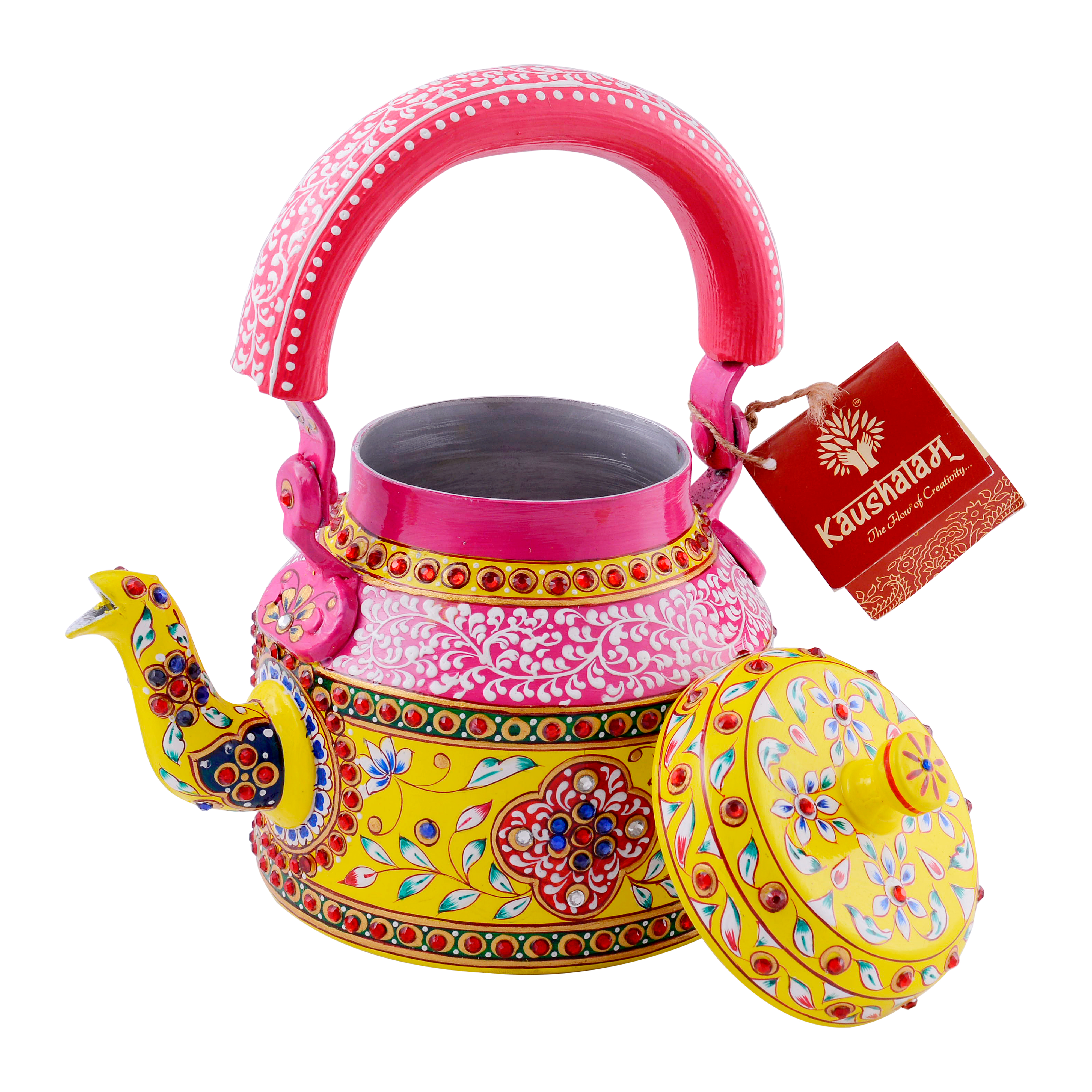 Inara: Intricately Painted Metal Tea Kettle
