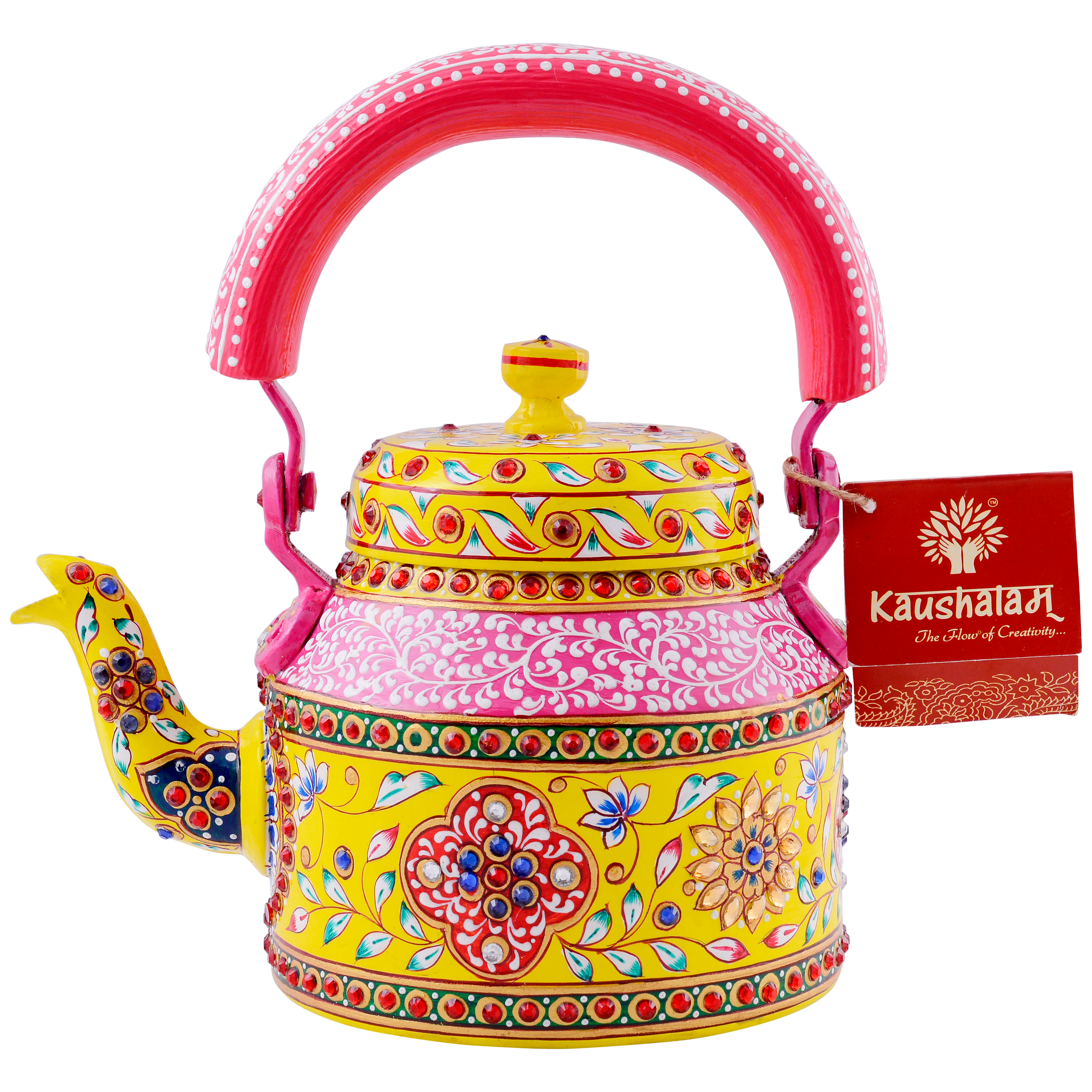 Inara: Intricately Painted Metal Tea Kettle