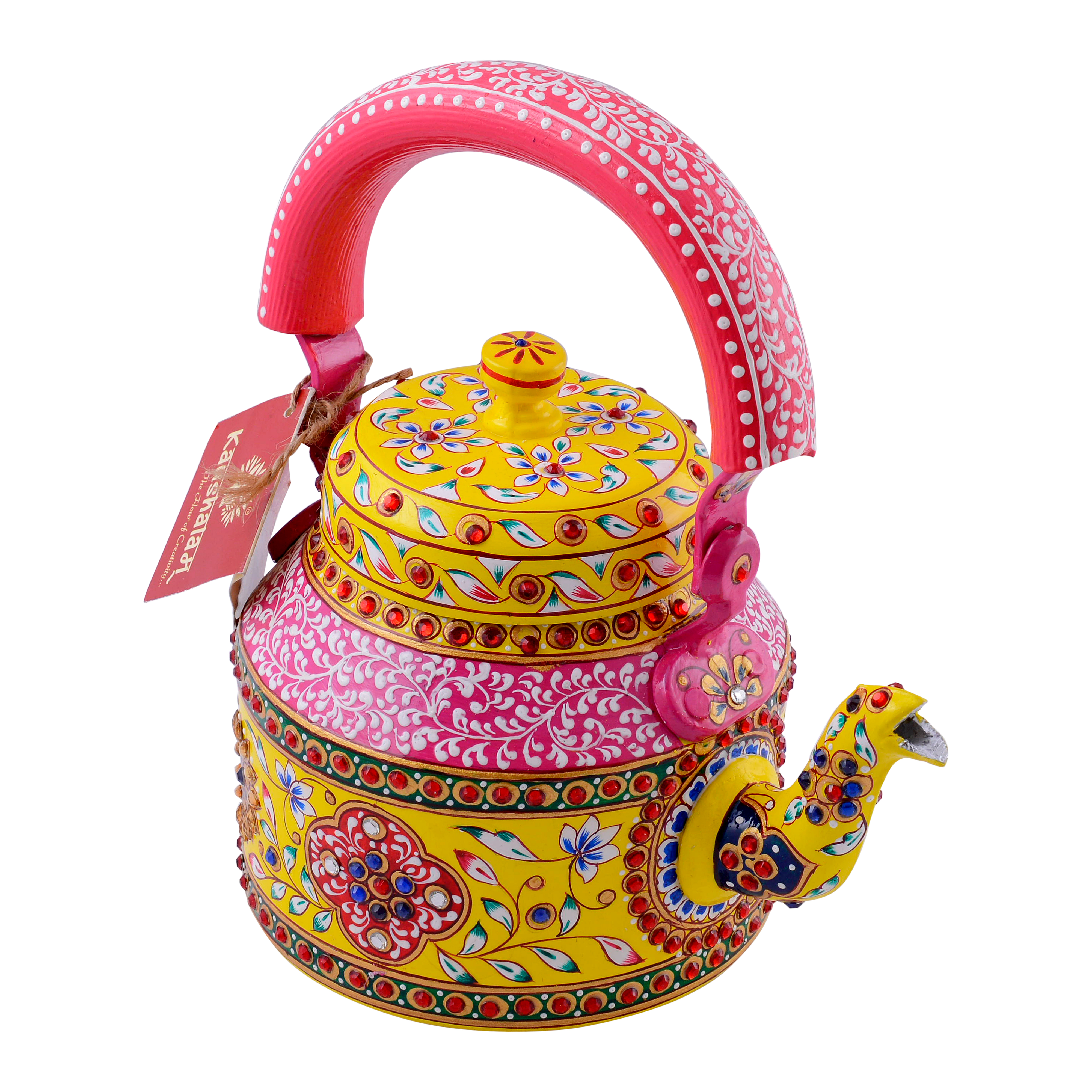 Intricately Painted Metal Tea Kettle – Inara