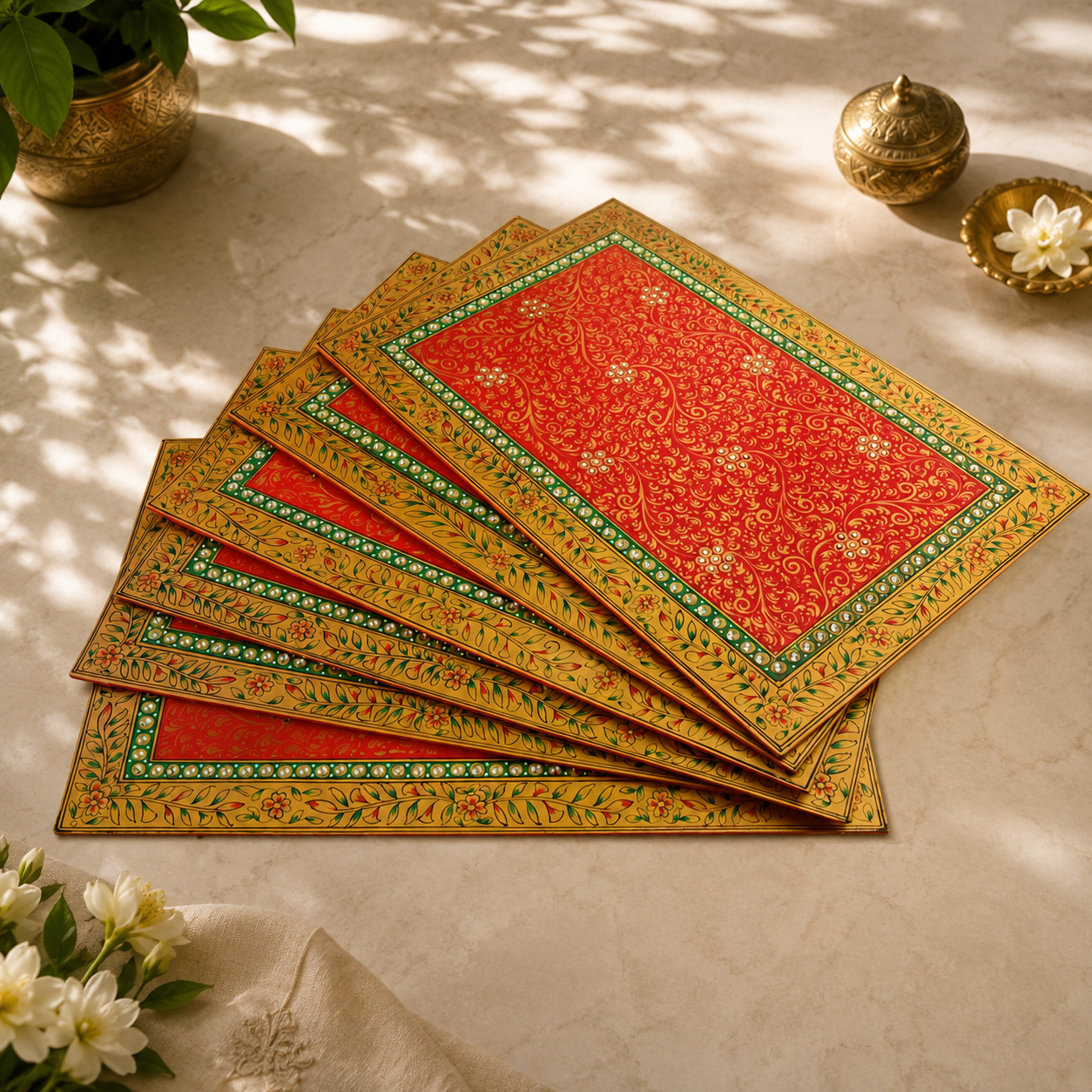 Hand-Painted Dinning Mats – Set of 6 Majestic