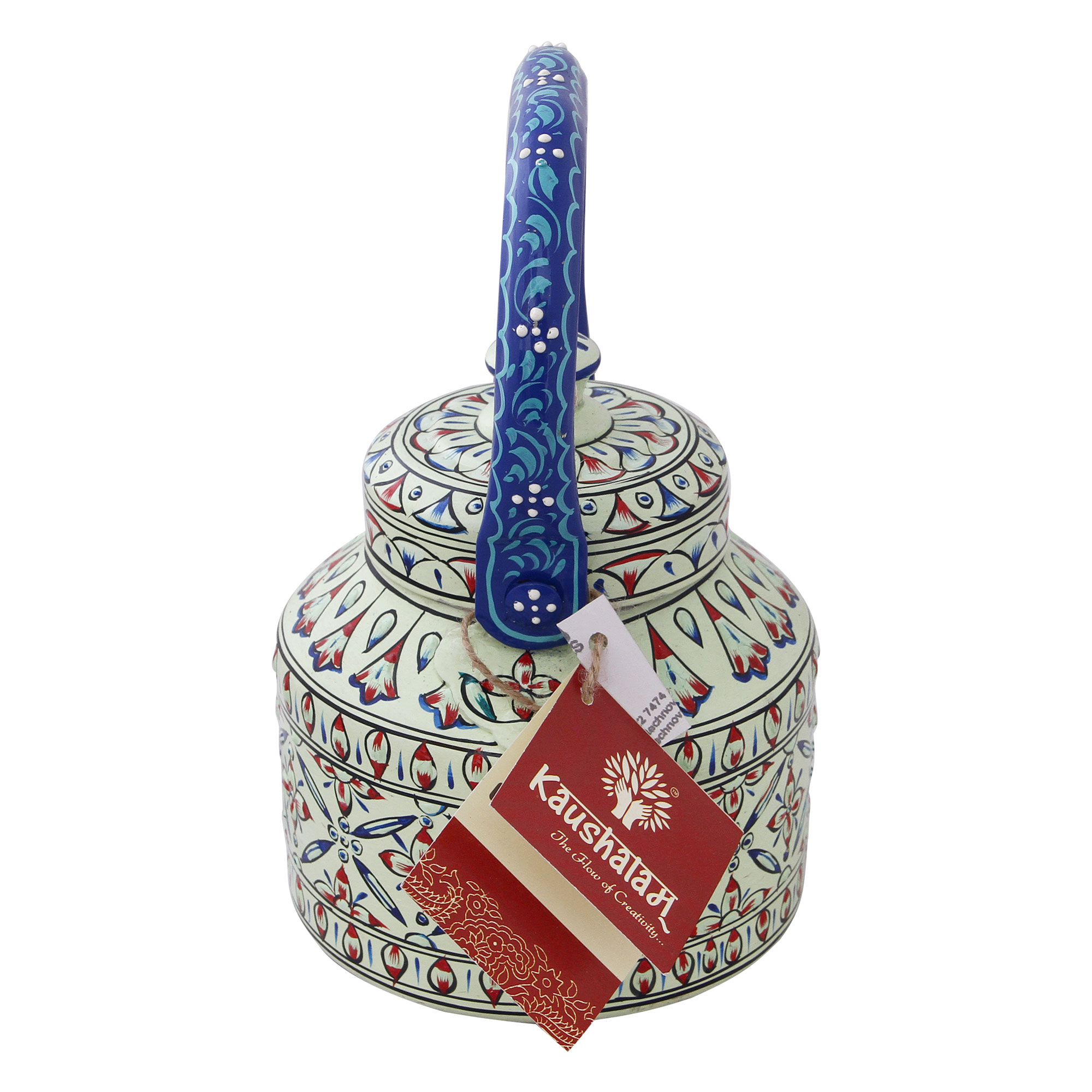 Traditional Indian Art Hand-Painted Stainless Steel Tea Kettle – Saumya
