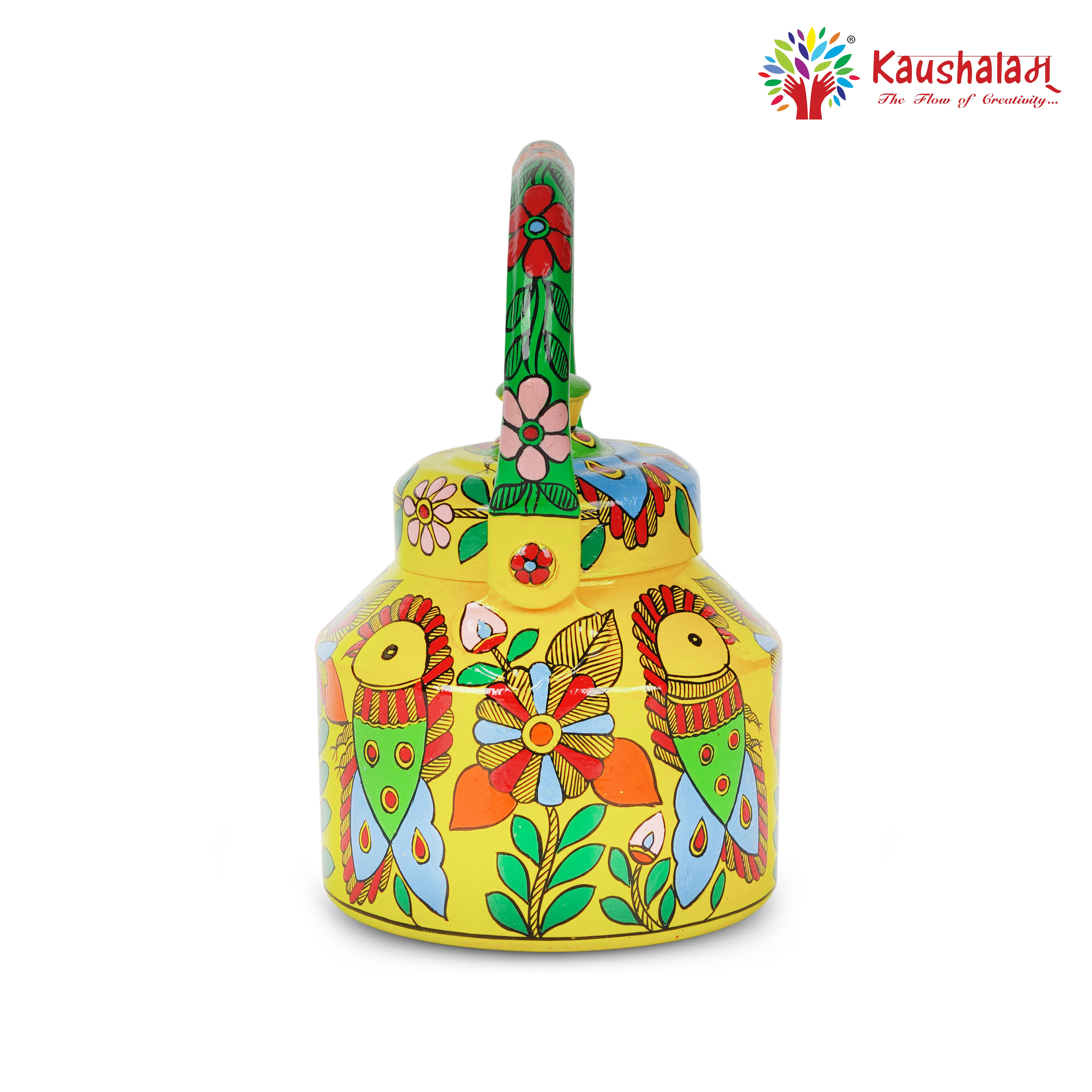 Handcrafted Stainless Steel Tea Kettle with Indian Art – Induction Safe: Tota - The Parrot