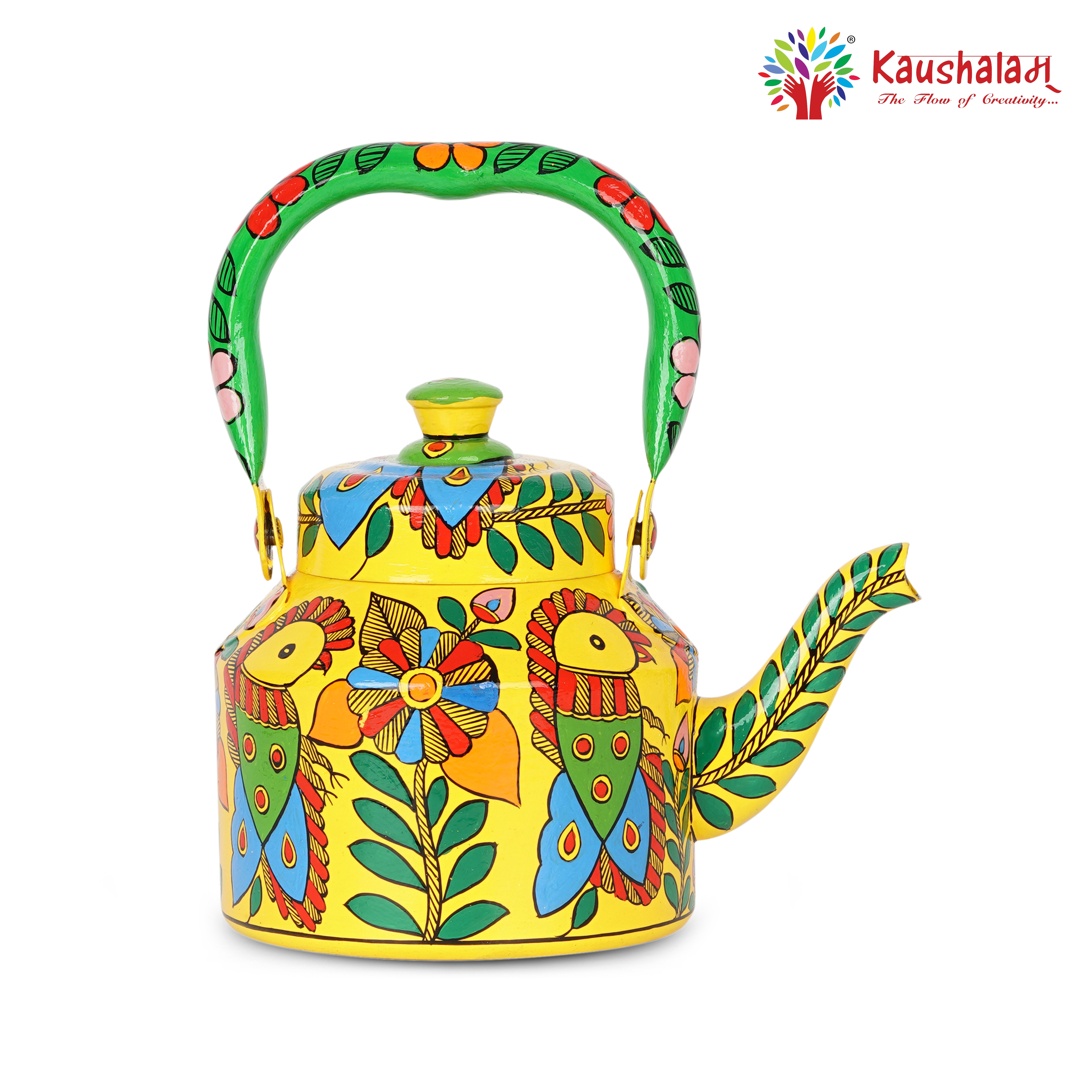 Handcrafted Stainless Steel Tea Kettle with Indian Art – Induction Safe: Tota - The Parrot