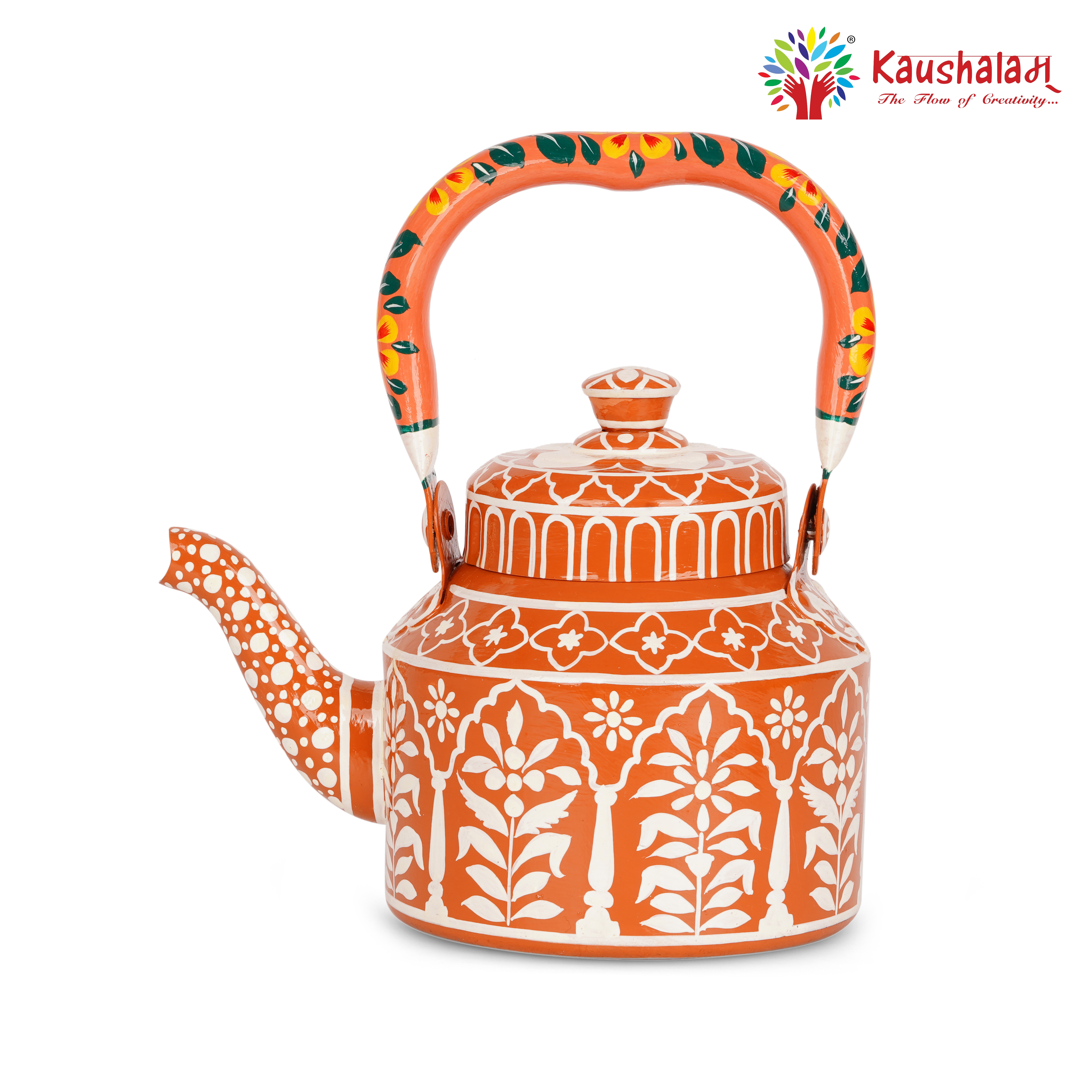 Artisan Hand-Painted Tea Kettle – Stainless Steel & Induction-Friendly: Gulabi Nagri The pink City