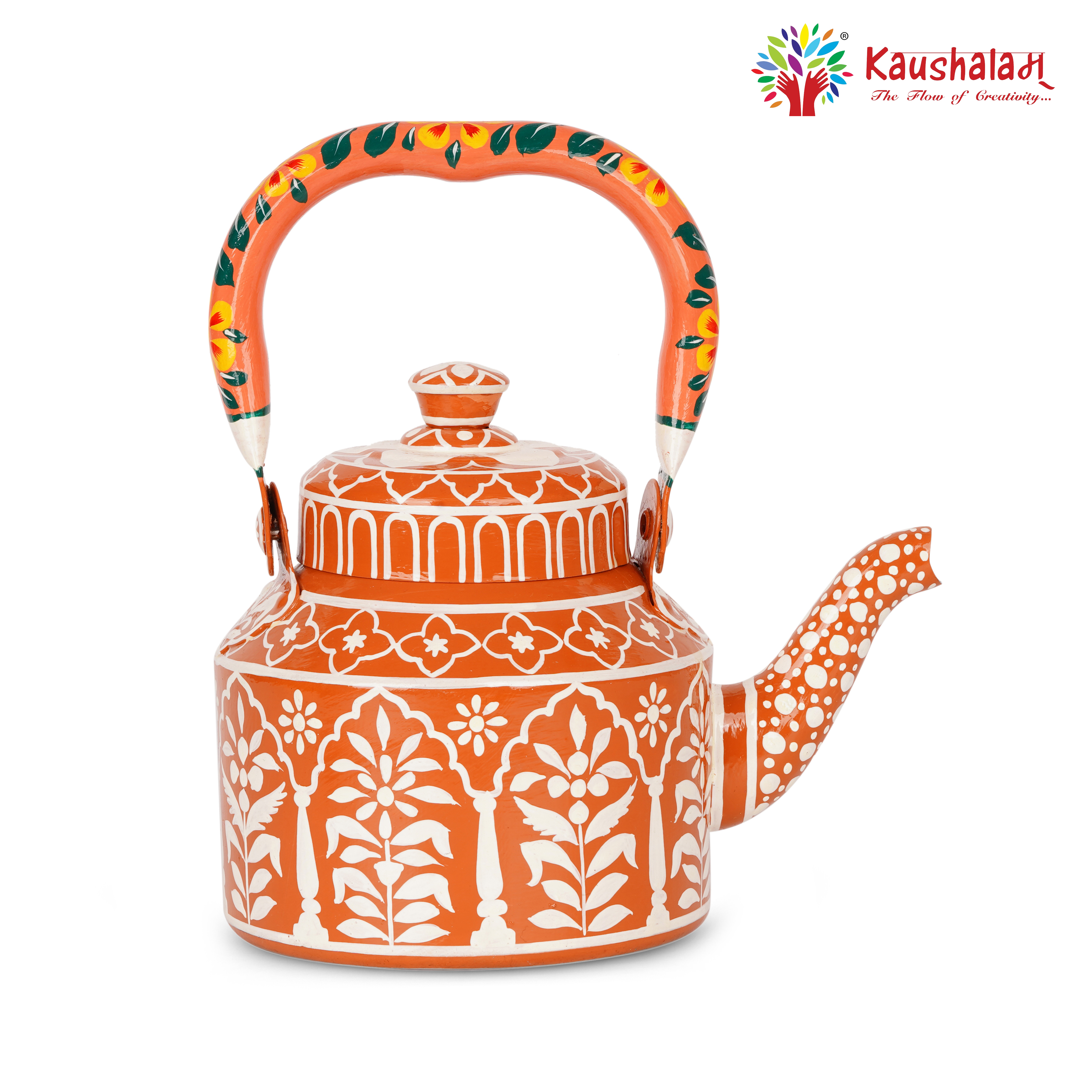 Artisan Hand-Painted Tea Kettle – Stainless Steel & Induction-Friendly: Gulabi Nagri The pink City
