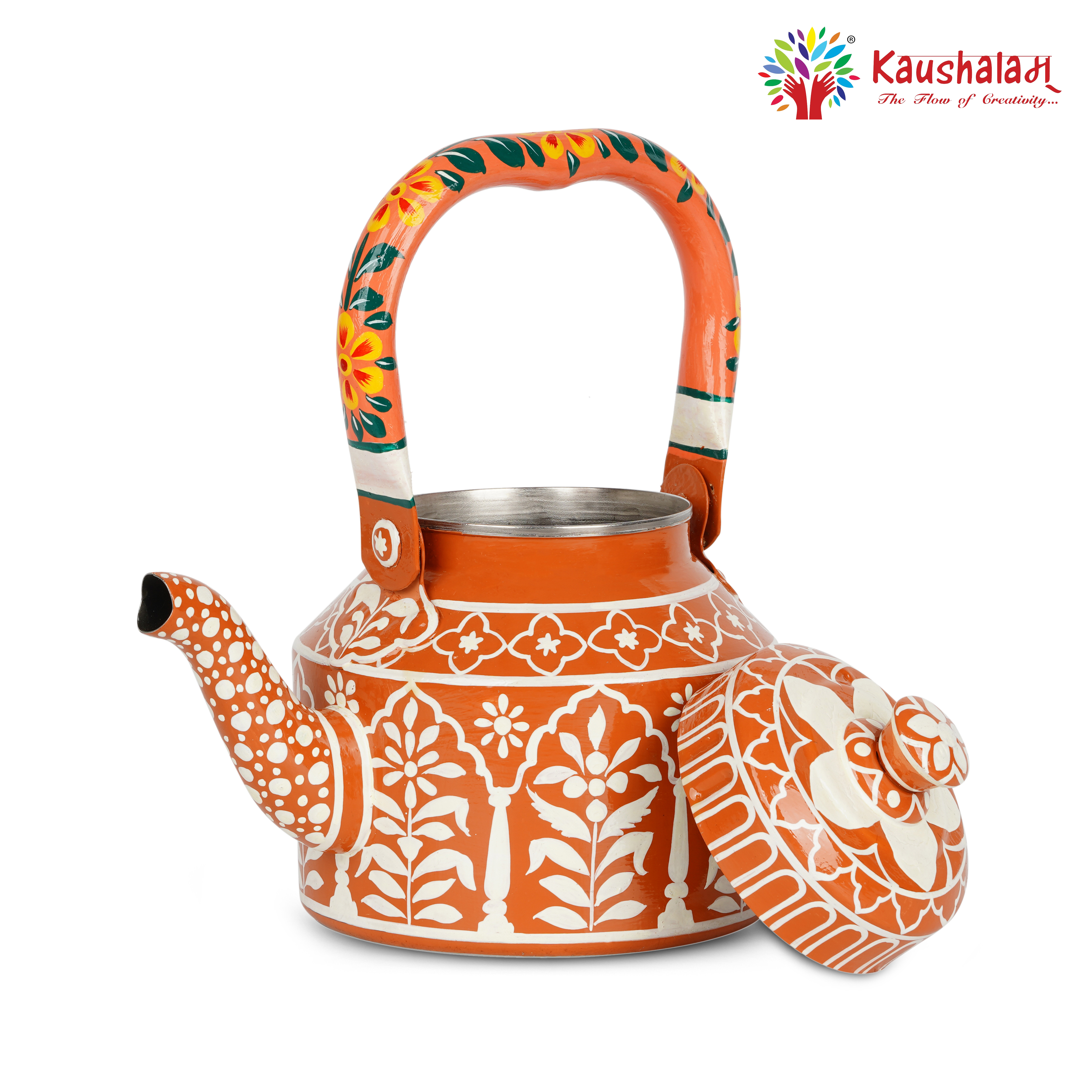 Artisan Hand-Painted Tea Kettle – Stainless Steel & Induction-Friendly: Gulabi Nagri The pink City