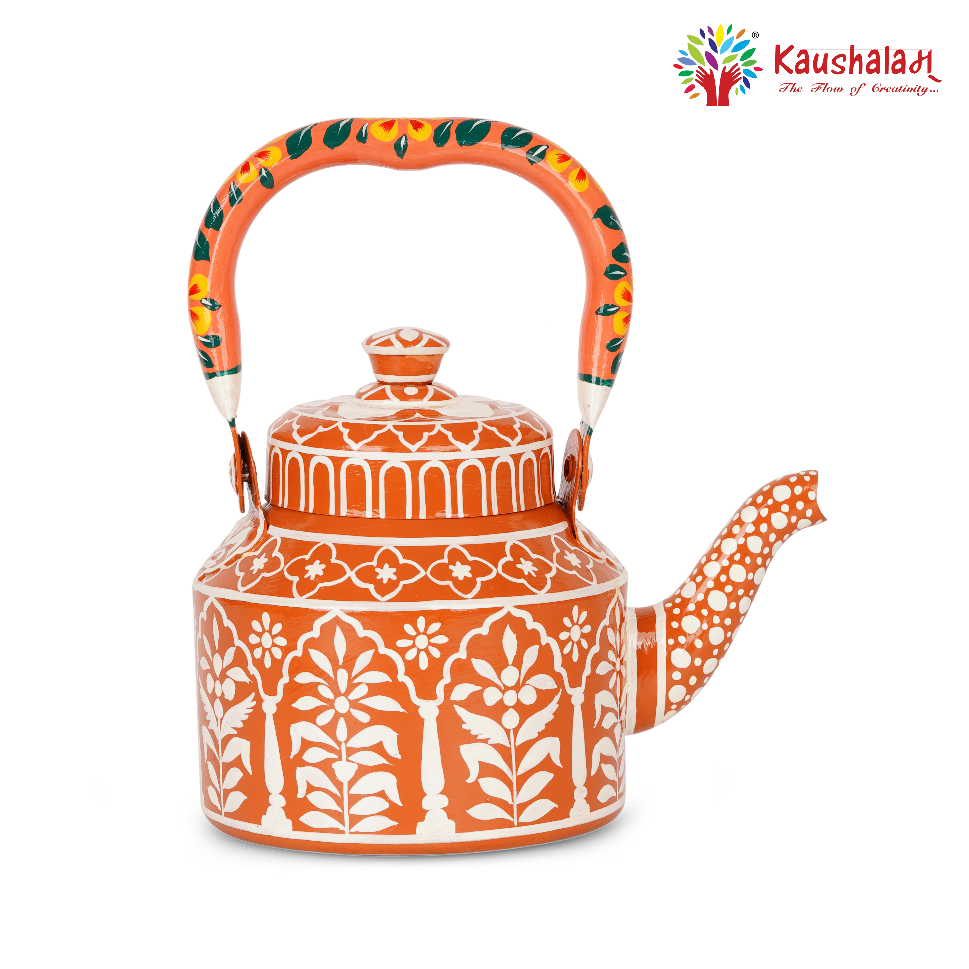Artisan Hand-Painted Tea Kettle – Stainless Steel & Induction-Friendly: Gulabi Nagri The pink City