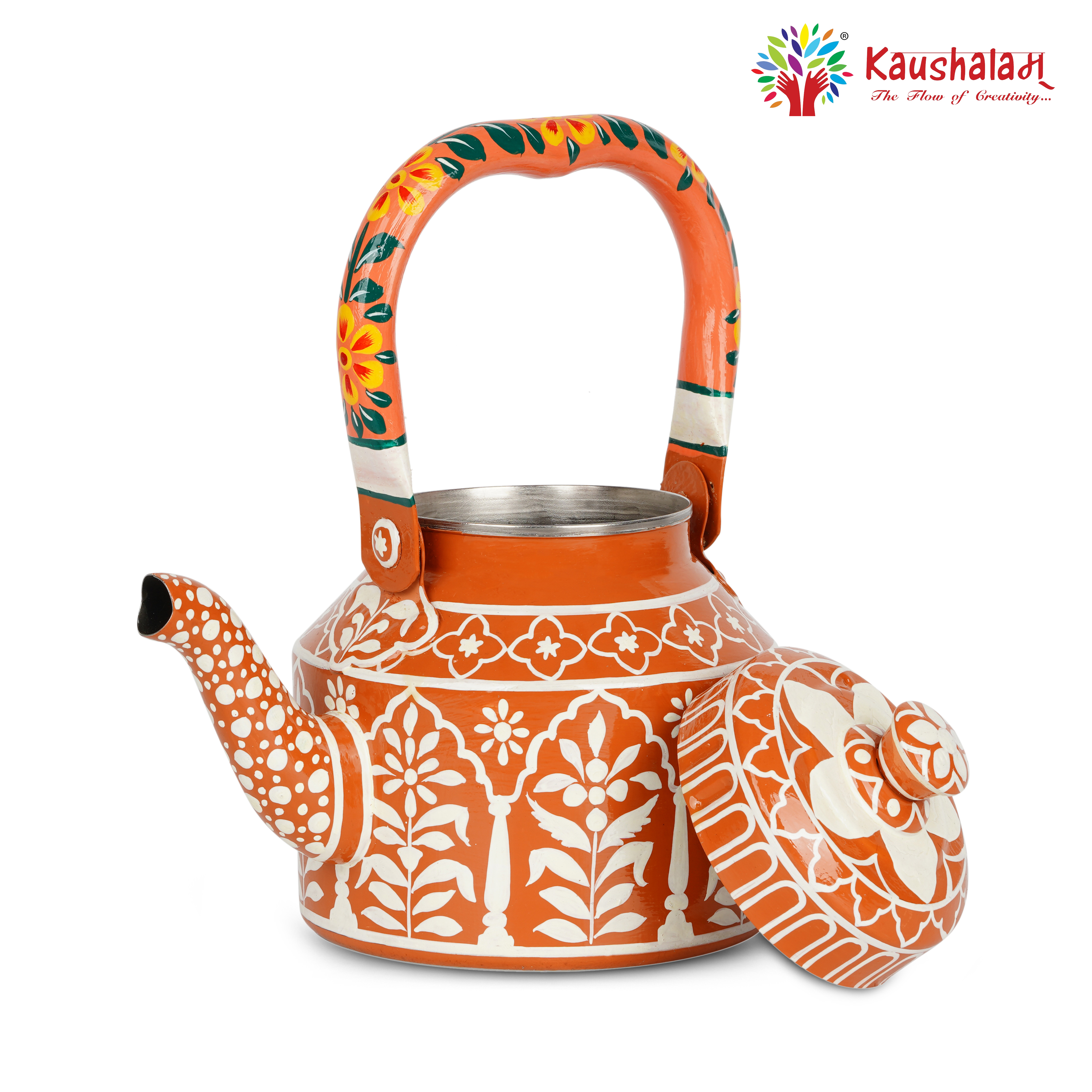 Artisan Hand-Painted Tea Kettle – Stainless Steel & Induction-Friendly: Gulabi Nagri The pink City
