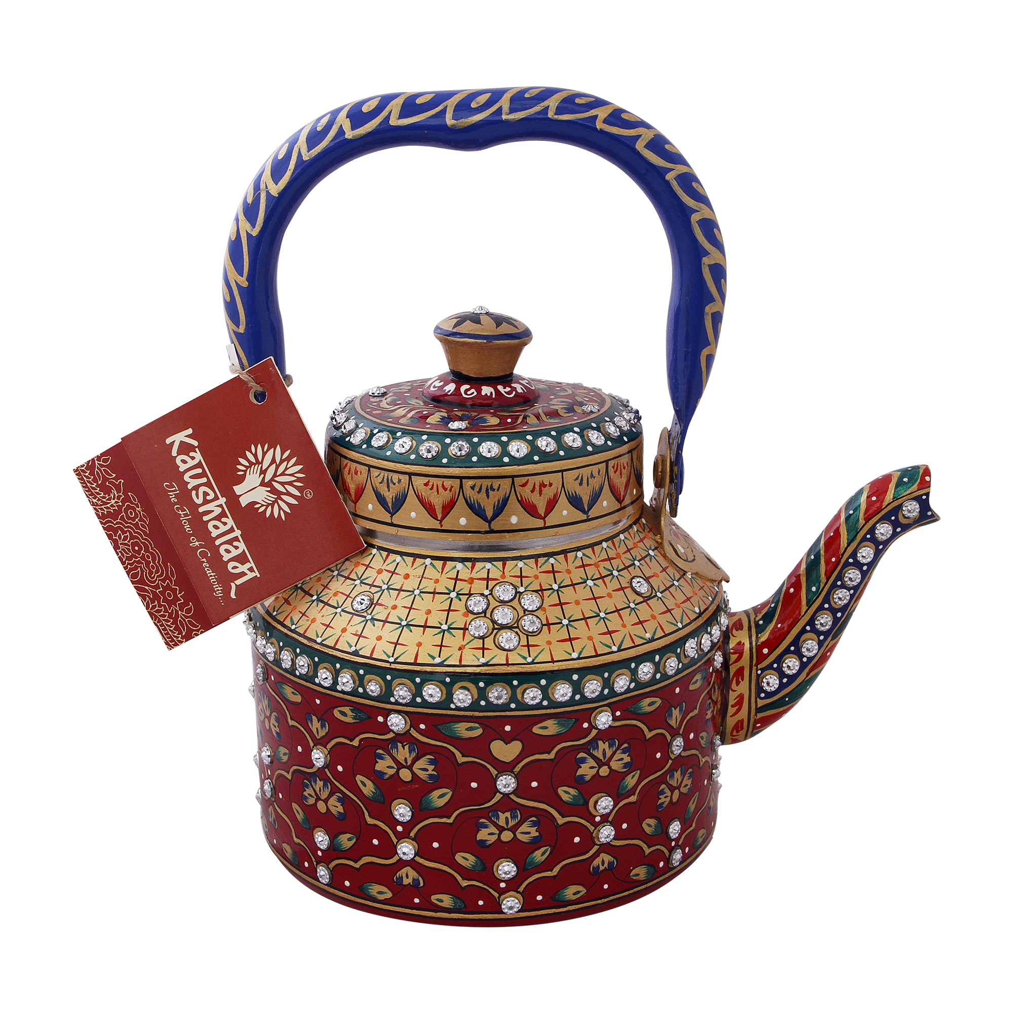 Indian Artistic Hand-Painted Stainless Steel Tea Kettle –  Meraki