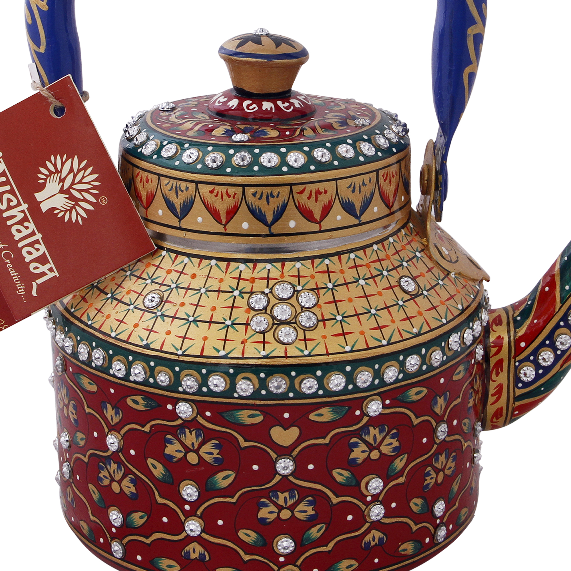 Indian Artistic Hand-Painted Stainless Steel Tea Kettle –  Meraki