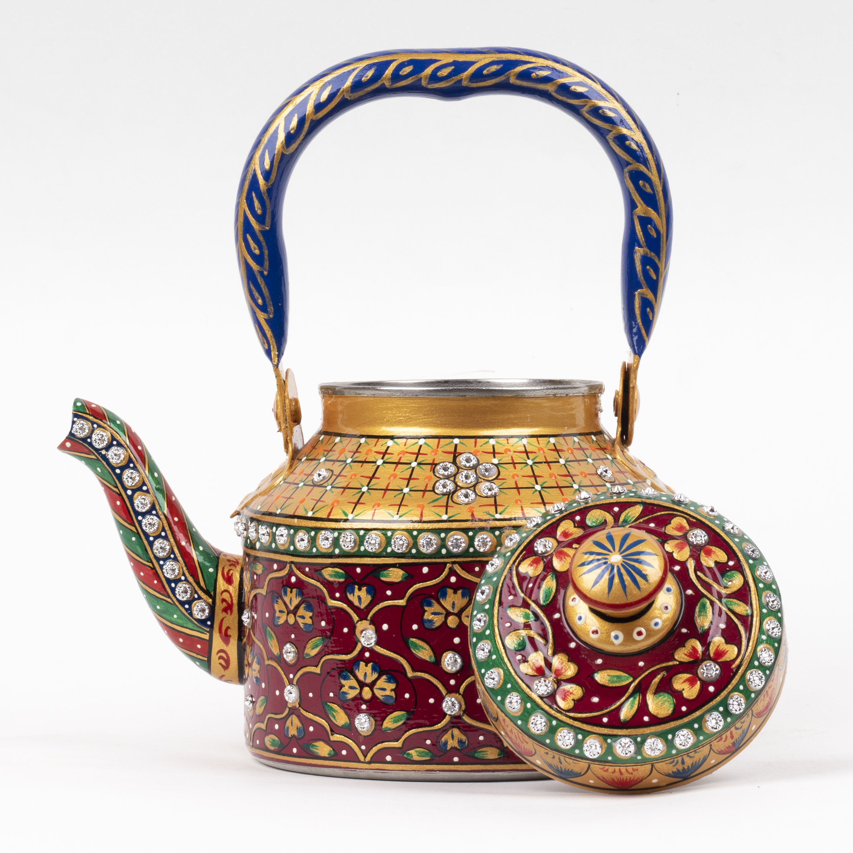 Indian Artistic Hand-Painted Stainless Steel Tea Kettle –  Meraki