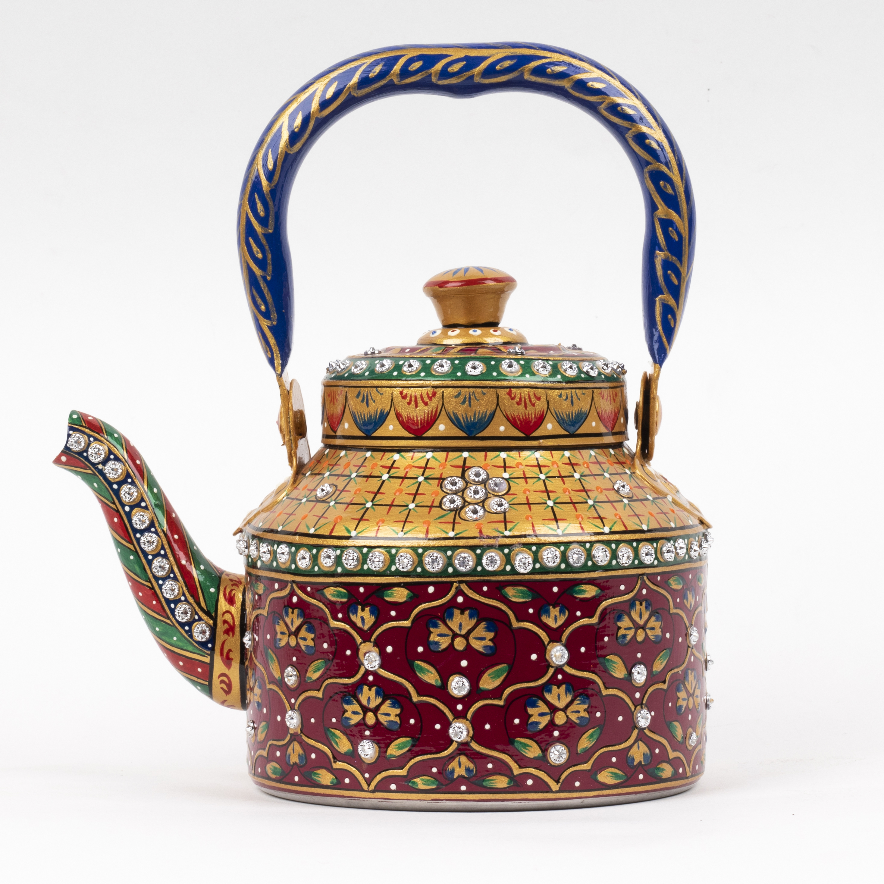 Indian Artistic Hand-Painted Stainless Steel Tea Kettle –  Meraki