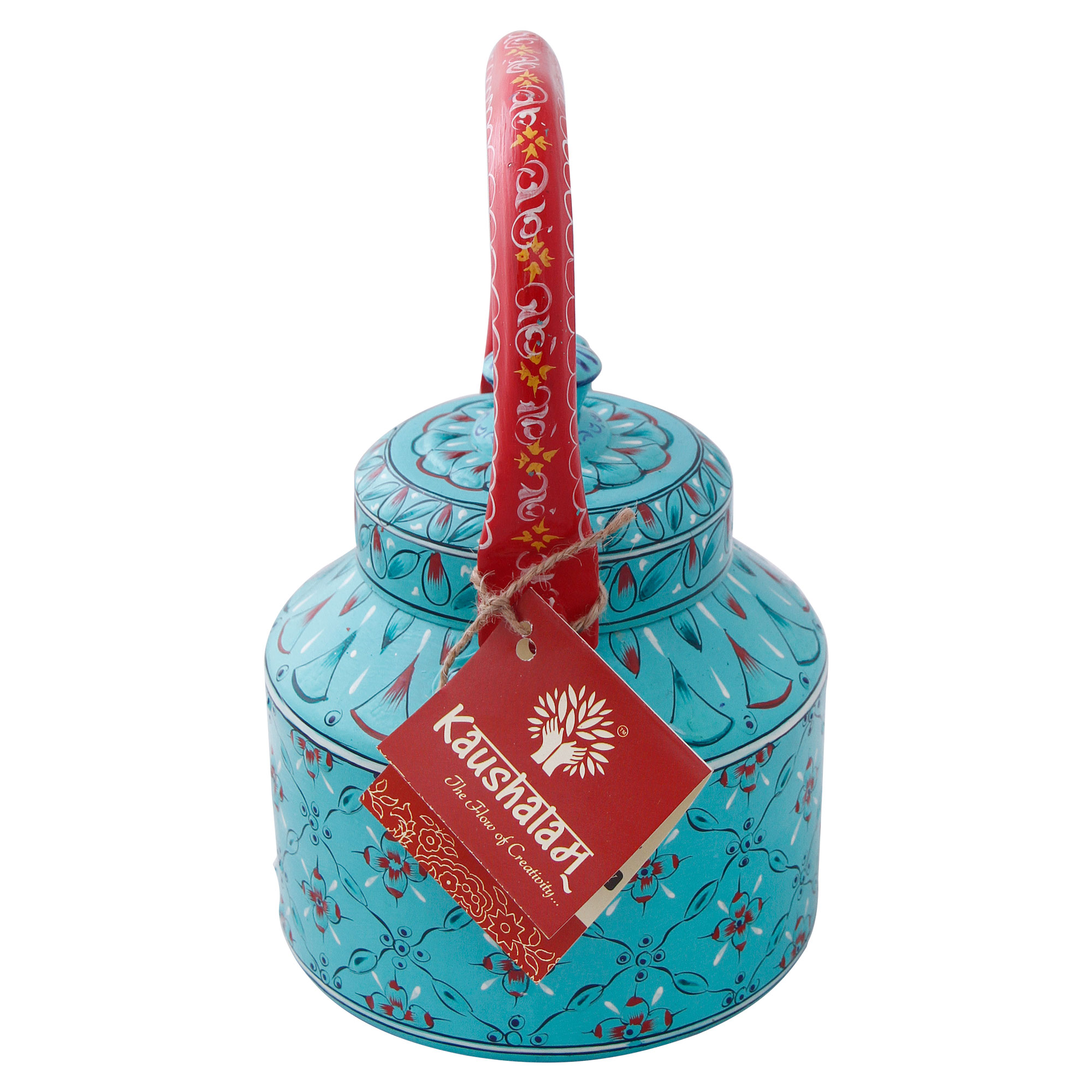 Stainless Steel Tea Kettle with Colorful Indian Art – Induction Compatible: Sahar