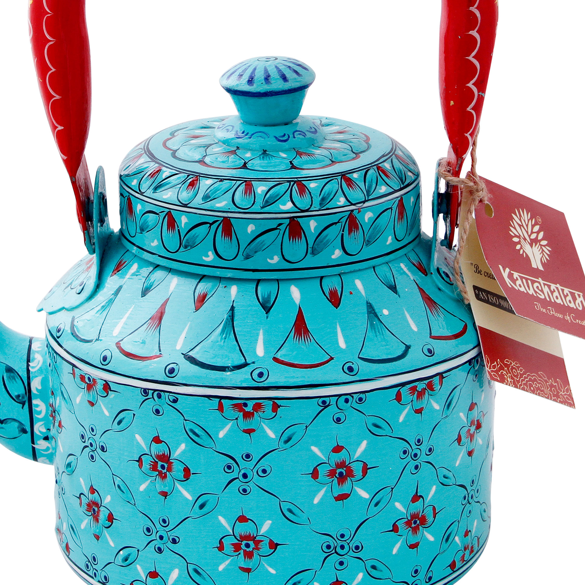 Stainless Steel Tea Kettle with Colorful Indian Art – Induction Compatible: Sahar
