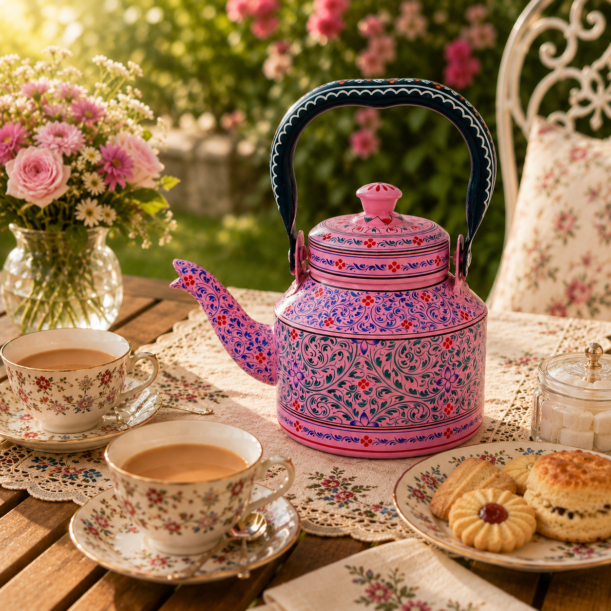 Hand Painted Tea Kettle  – The pink City