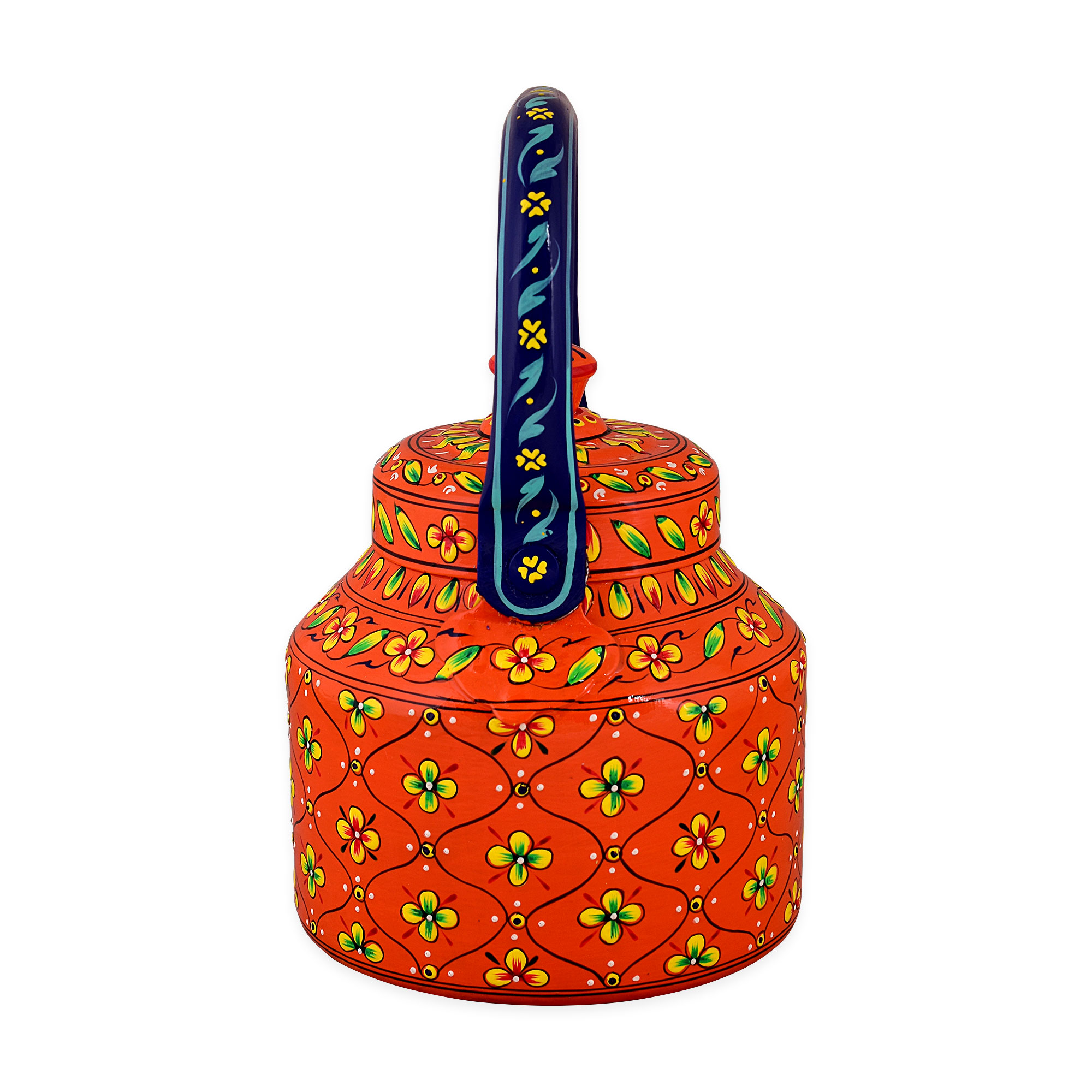 Tea Kettle with Intricate Hand-Painted Indian Art – Induction Safe: