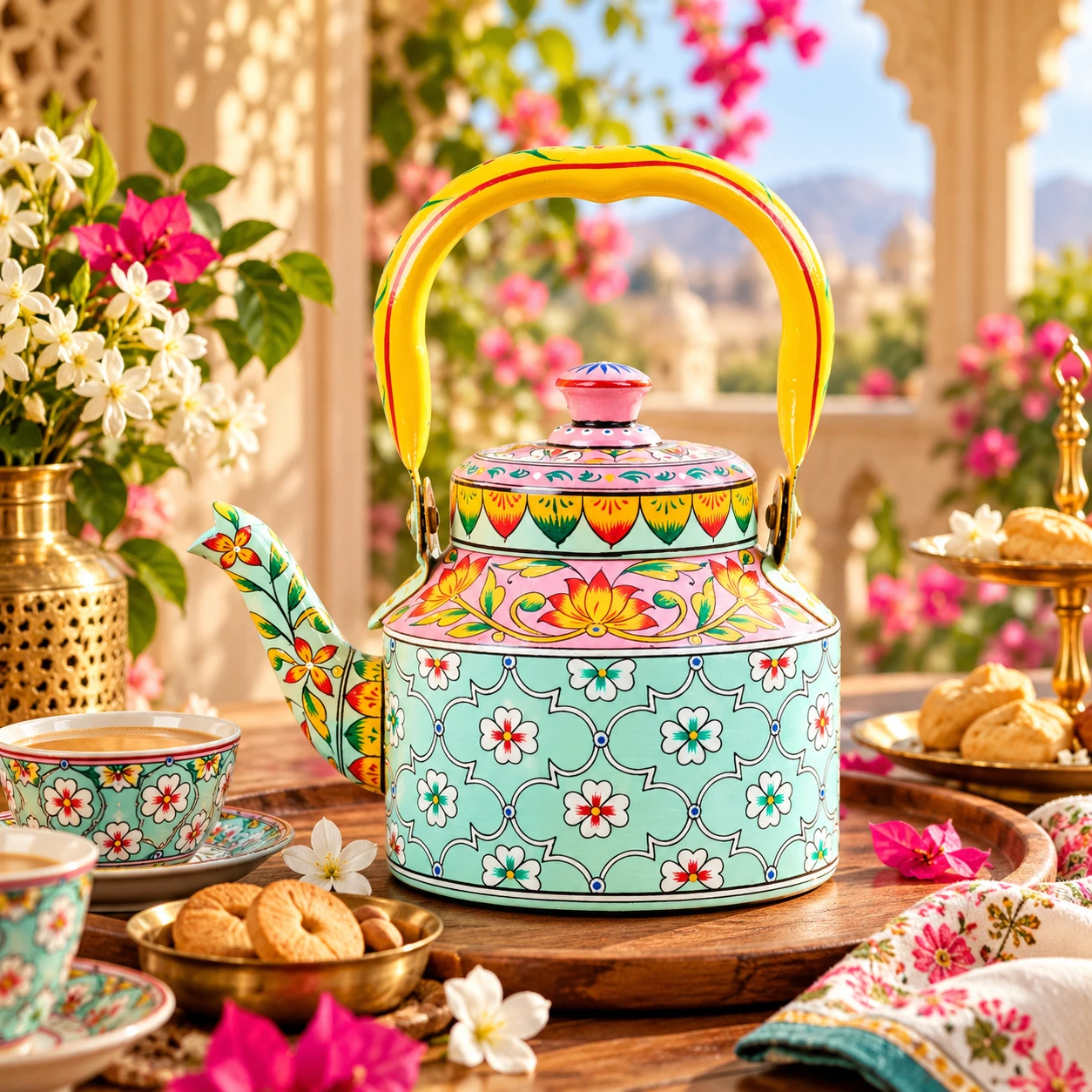 Hand-Painted Stainless Steel Tea Kettle –  Habibi