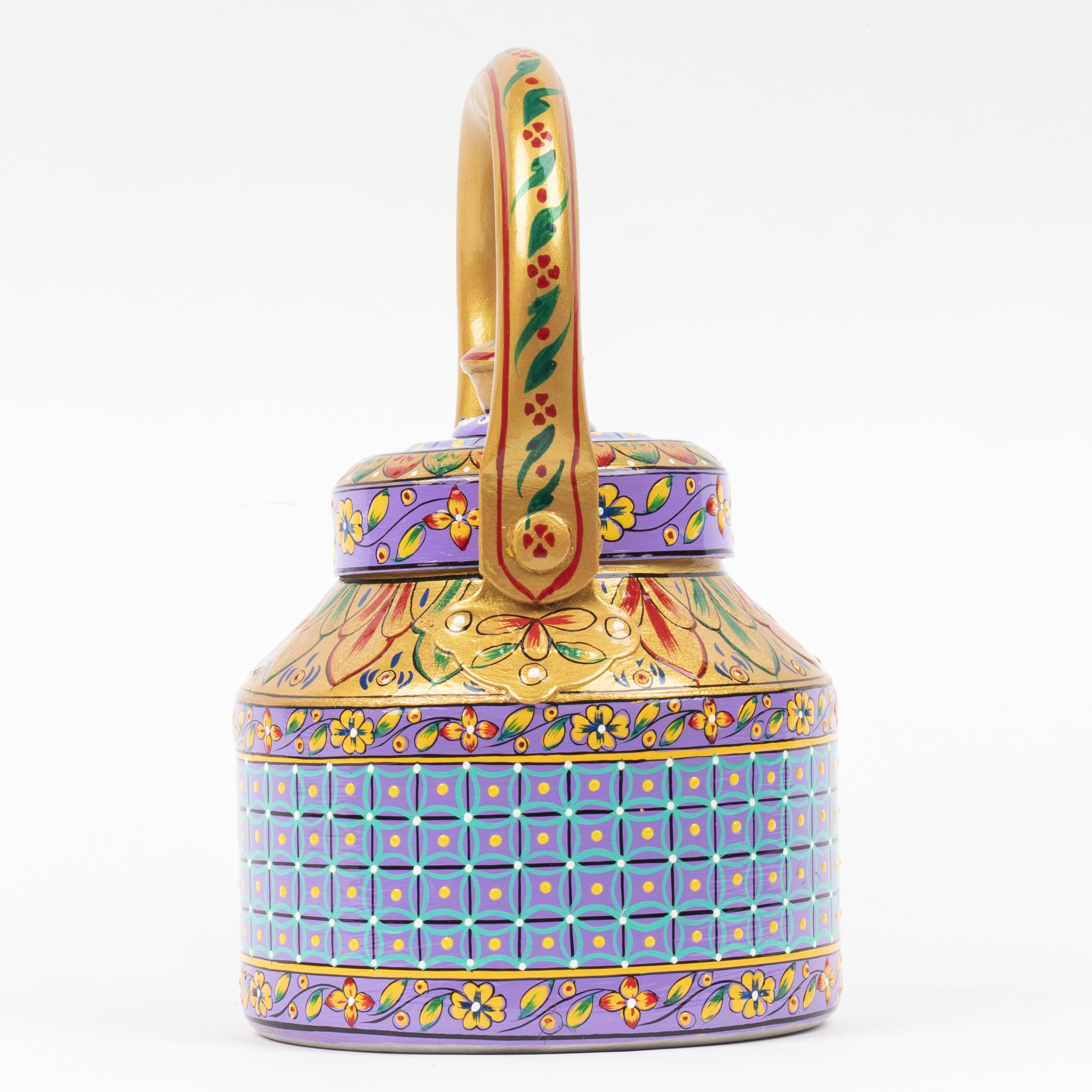 Hand-Painted Ta Kettle - Violet & Gold