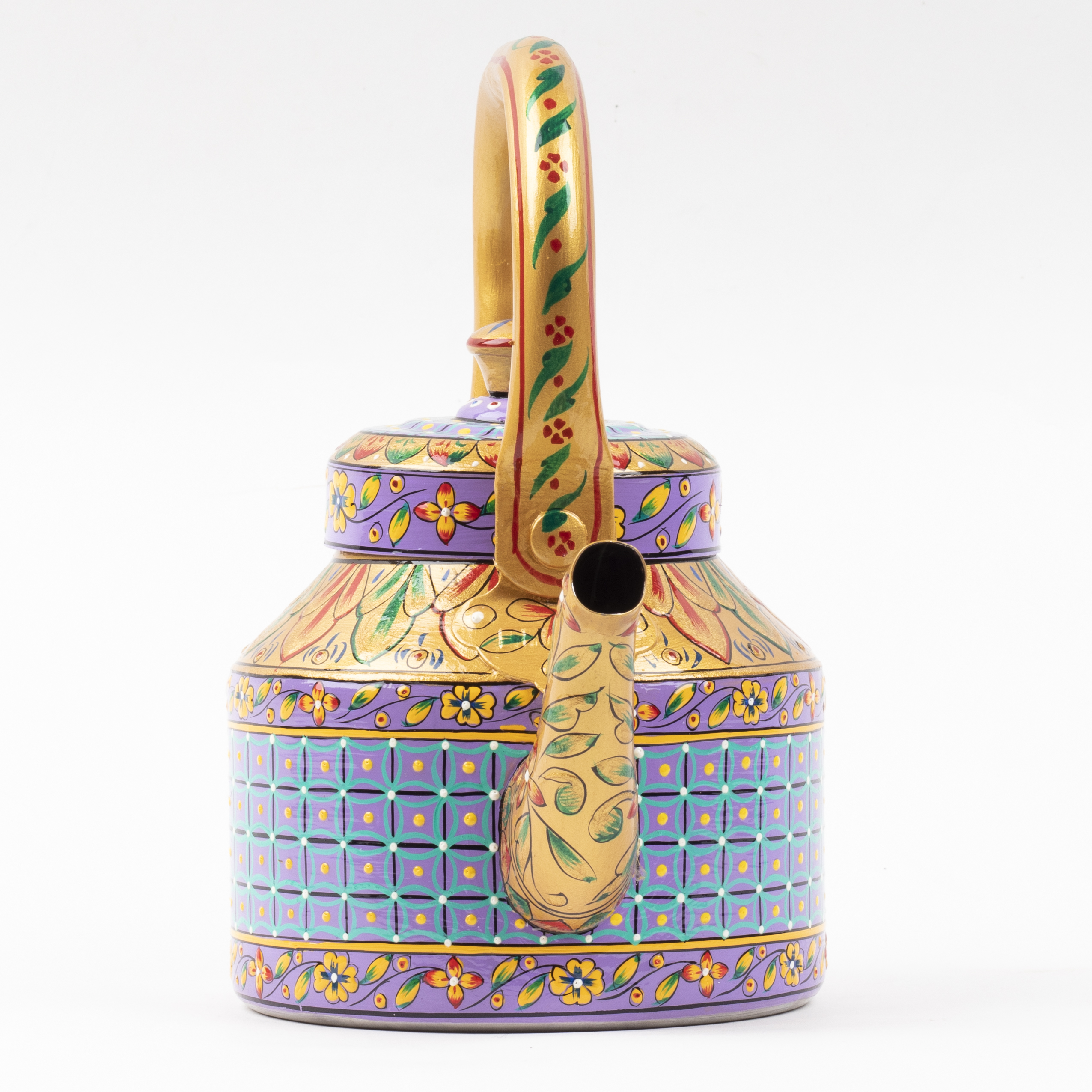 Hand-Painted Ta Kettle - Violet & Gold
