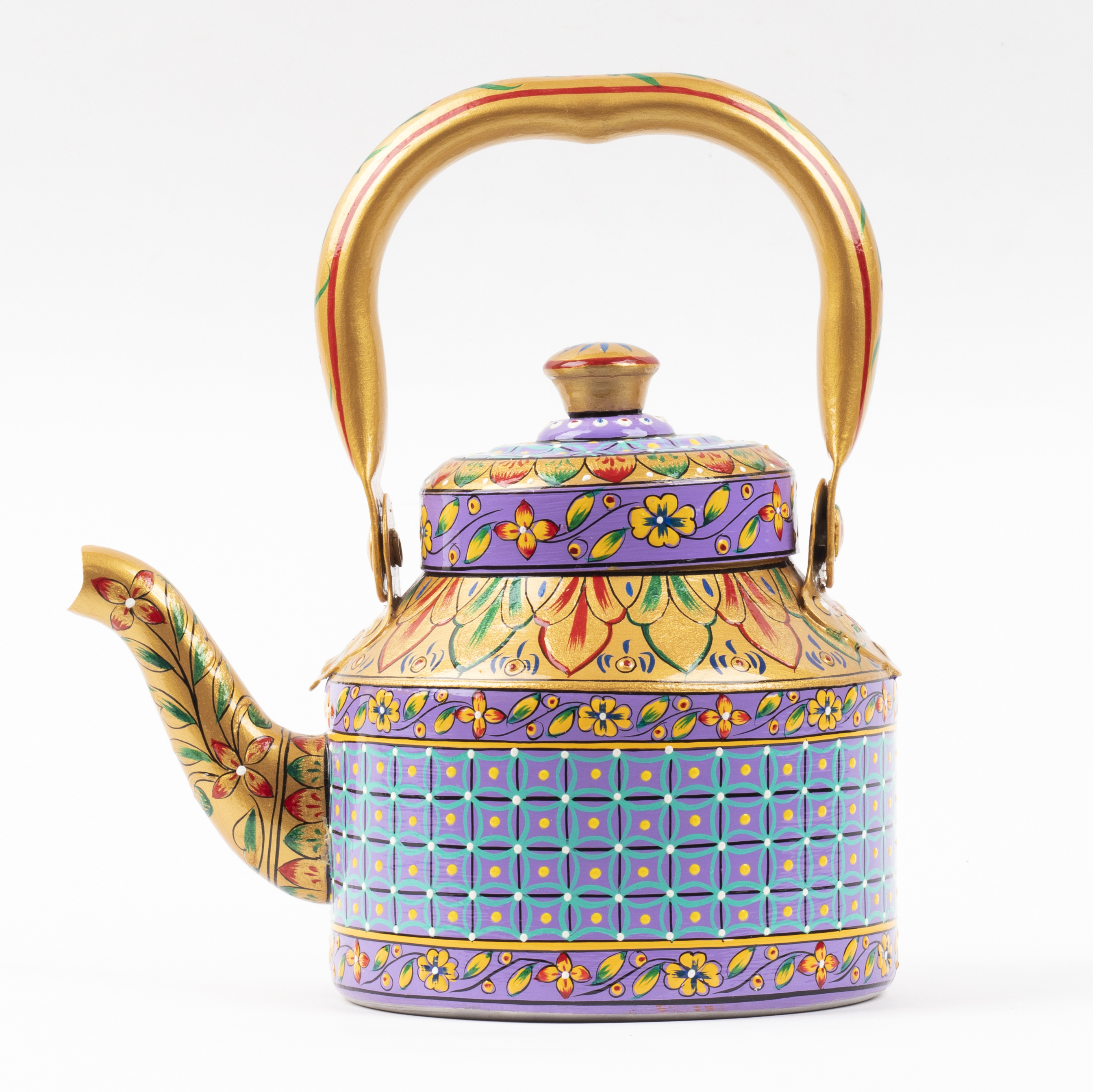 Hand-Painted Ta Kettle - Violet & Gold