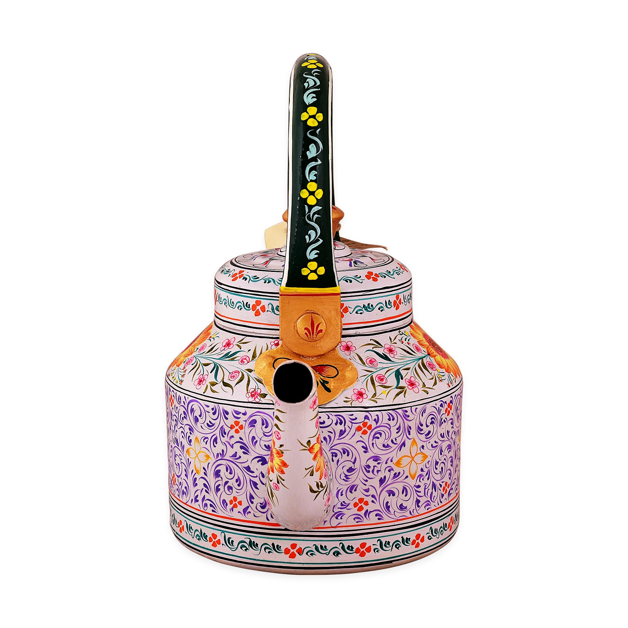 Artisan Hand-Painted Tea Kettle – Stainless Steel, Induction-Compatible: The Sun Flower